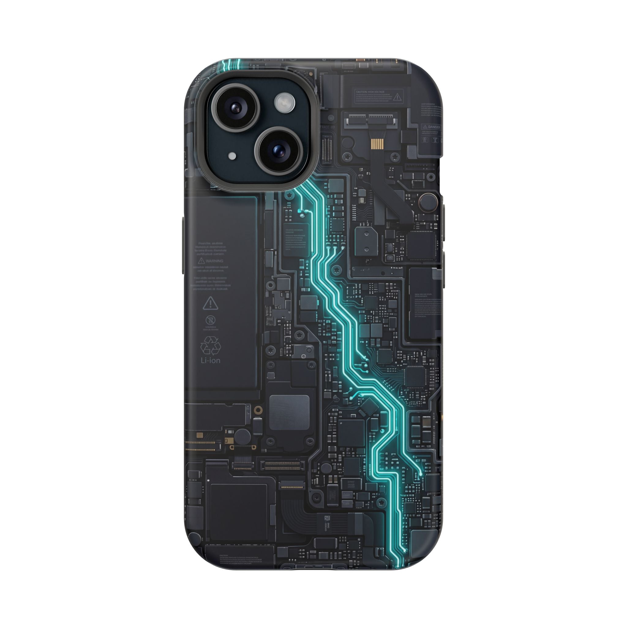 Cyan Bolt Electrician Phone Case — Electric Circuit Wireless Charging Cover