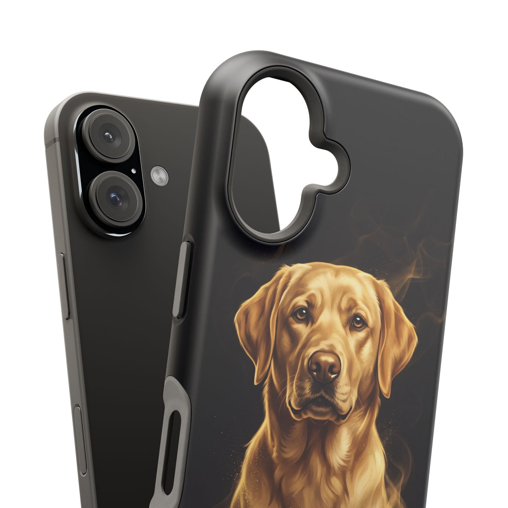 Personalized Gold Smoke Labrador Phone Case — Tough Magnetic Case with Wireless Charging