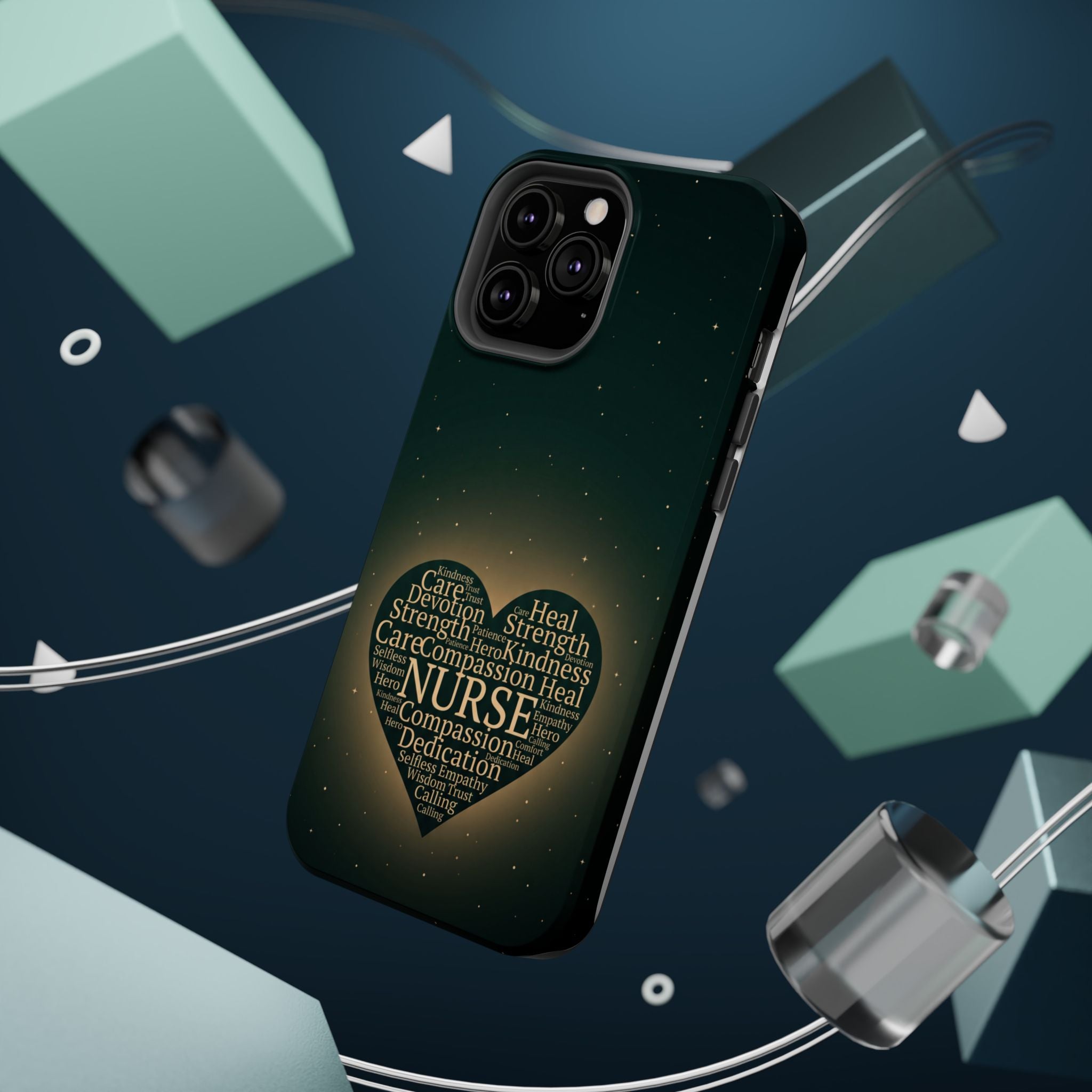 Nurse Heart Word and Art Phone Case — Impact-Resistant Wireless Charging Cover