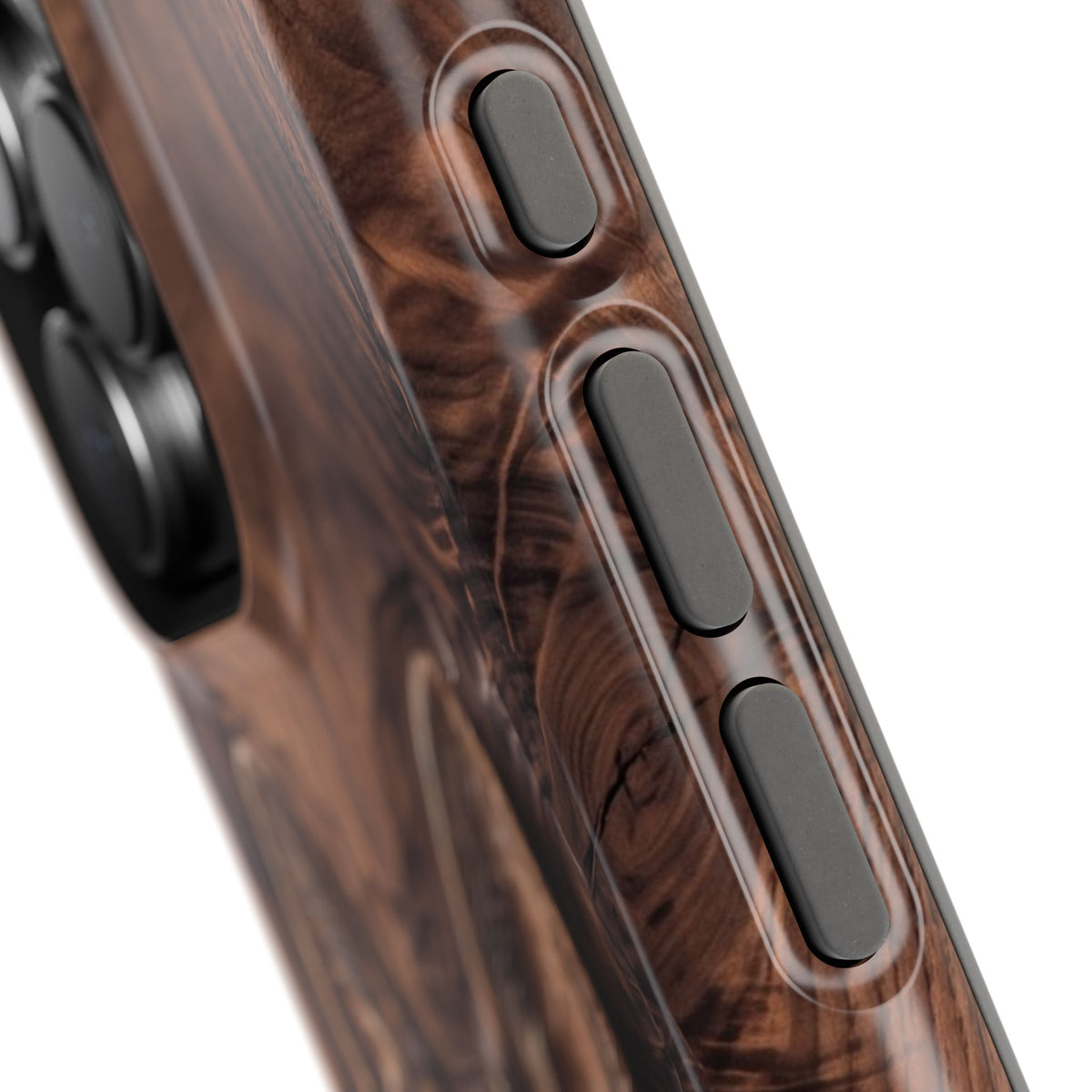 German Shepherd Phone Case | Carved Walnut Art — Tough Magnetic Case with Wireless Charging