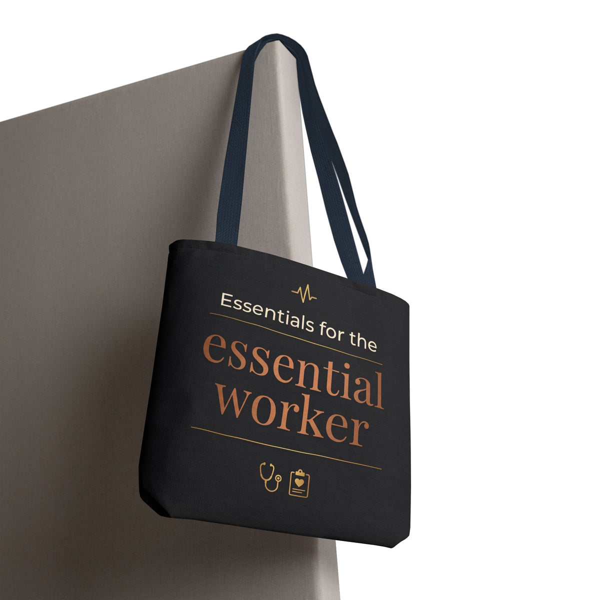 Essentials for the Essential Worker Tote | Healthcare Worker Gift Tote Bag | Nurse Doctor Appreciation Gift | Premium Polyester Carry-All