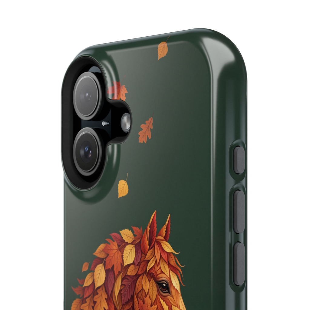 Autumn Leaves Horse Phone Case — Tough Magnetic Case with Wireless Charging