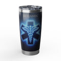 Personalized Paramedic/EMT Tumbler – 20 oz Stainless Steel Travel Mug with Custom Name, Glowing Star of Life Design
