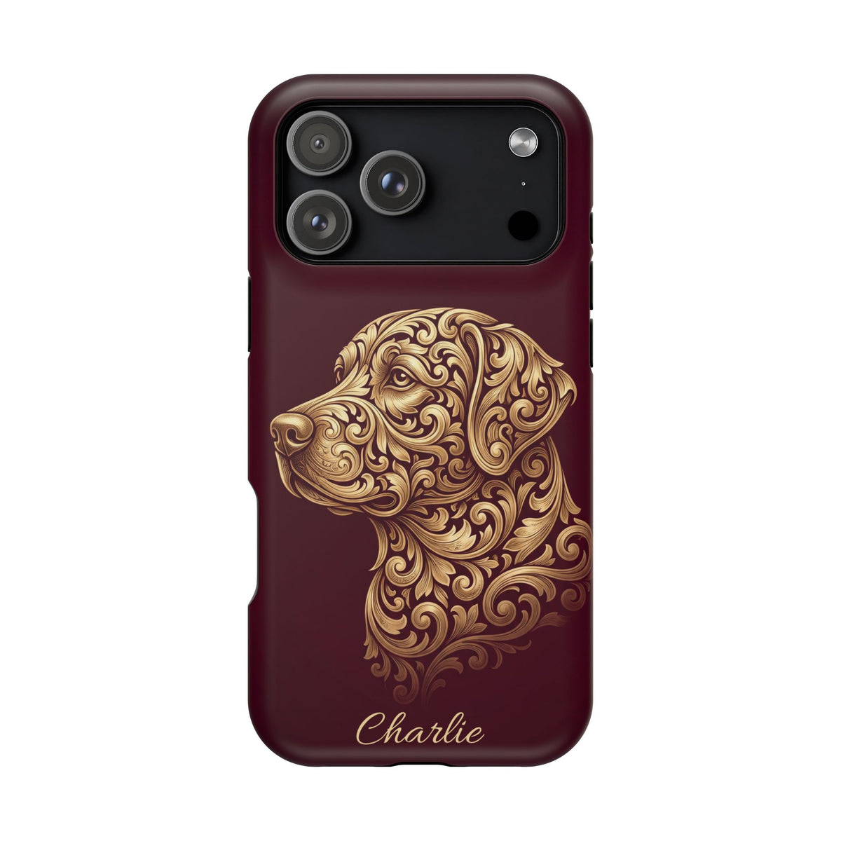 Personalized Gold Filigree Labrador Phone Case — Tough Magnetic Case with Wireless Charging