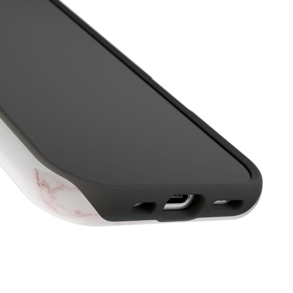 Personalized Rose Gold Marble Labrador Phone Case — Tough Magnetic Case with Wireless Charging