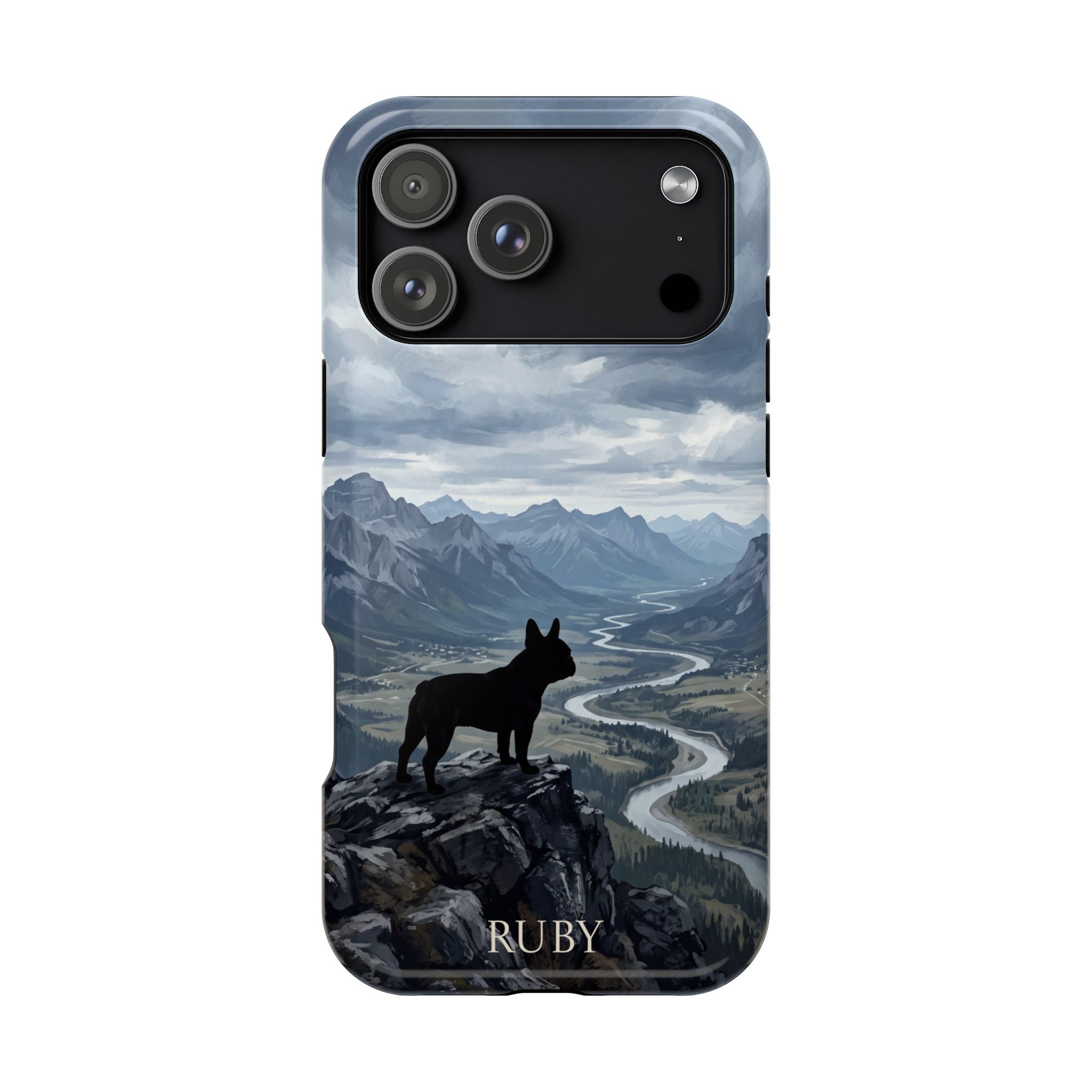 Personalized French Bulldog Mountain Valley Phone Case — Wireless Charging Cover