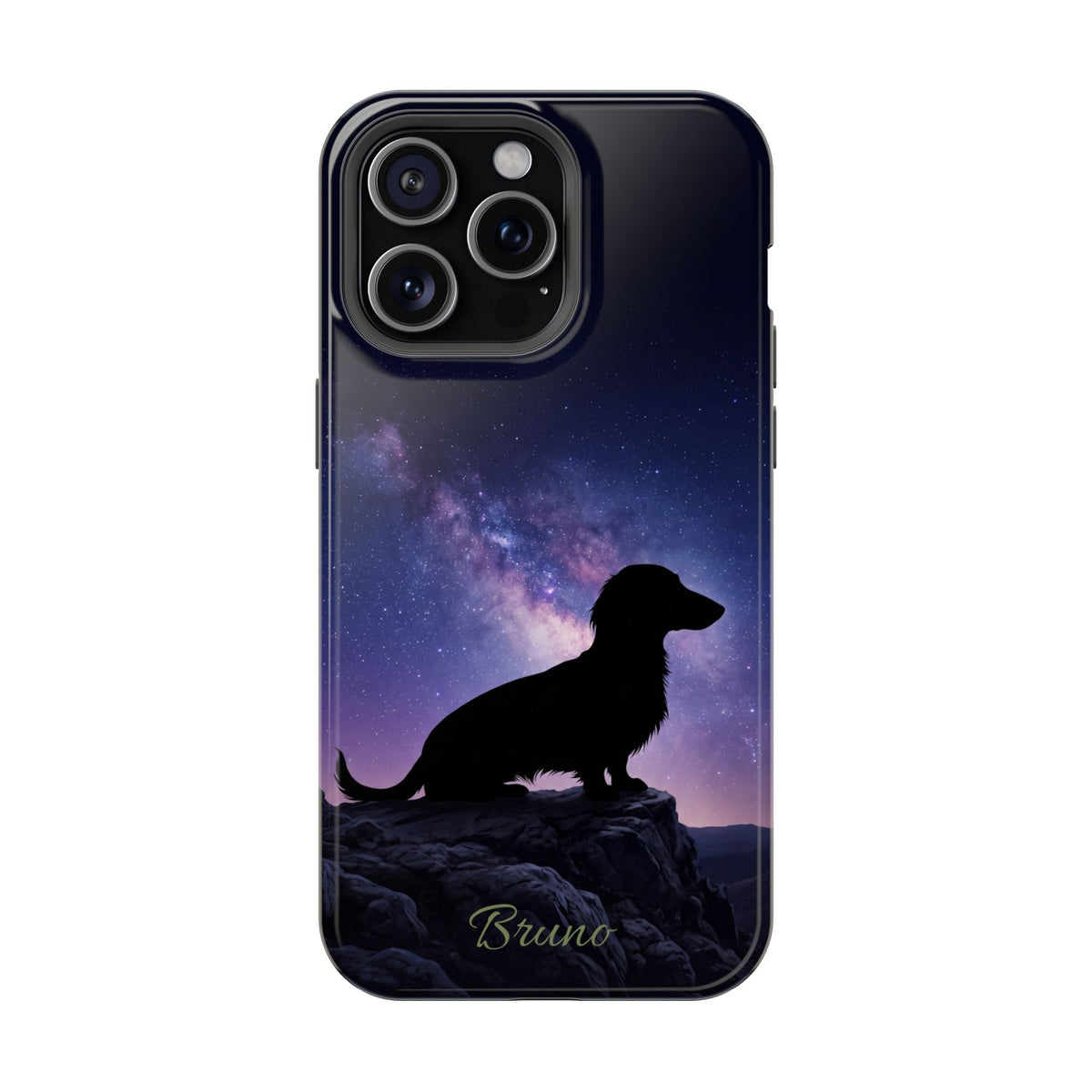 Personalized Dachshund Starry Night Phone Case — Wireless Charging Cover