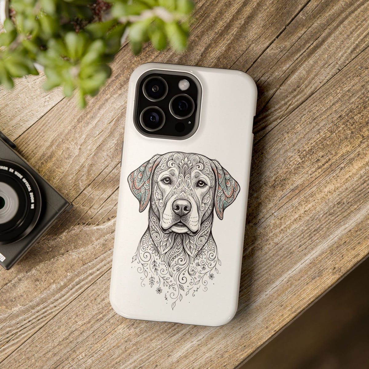 Mandala Labrador Phone Case — Tough Magnetic Case with Wireless Charging