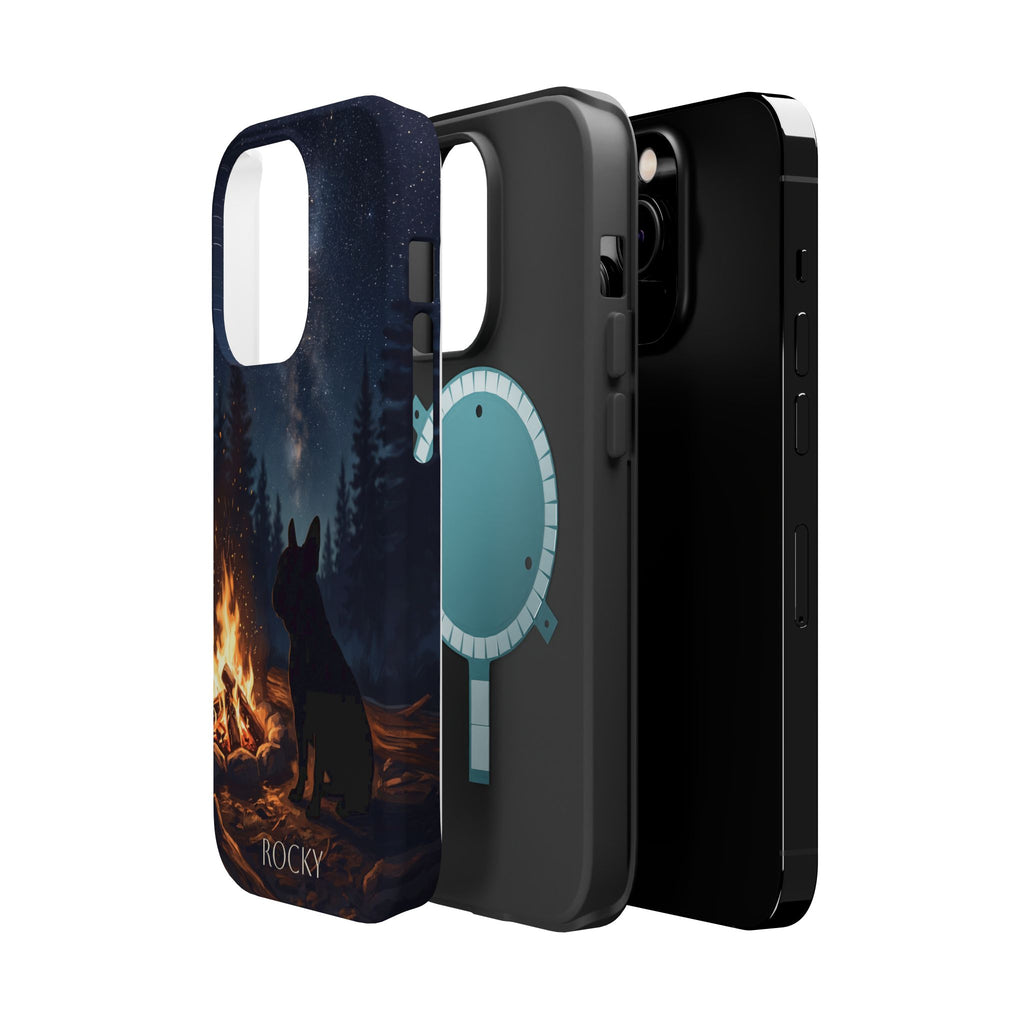 Personalized French Bulldog Campfire Phone Case — Wireless Charging Cover