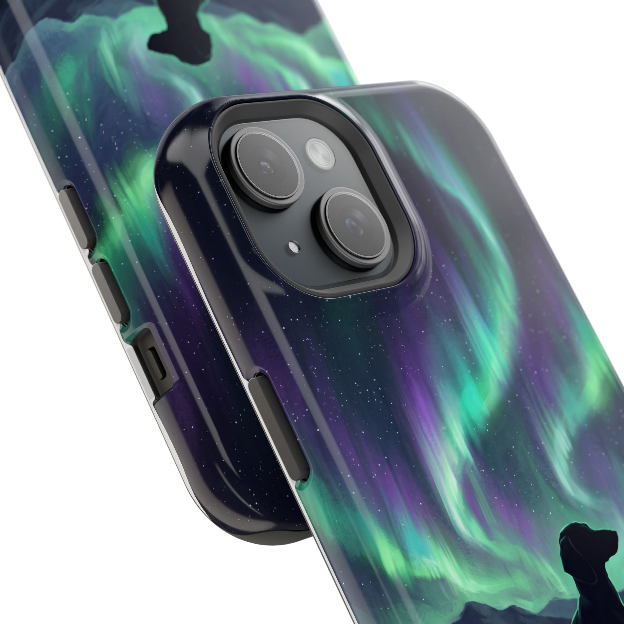 Personalized Dachshund Northern Lights Phone Case — Wireless Charging Cover