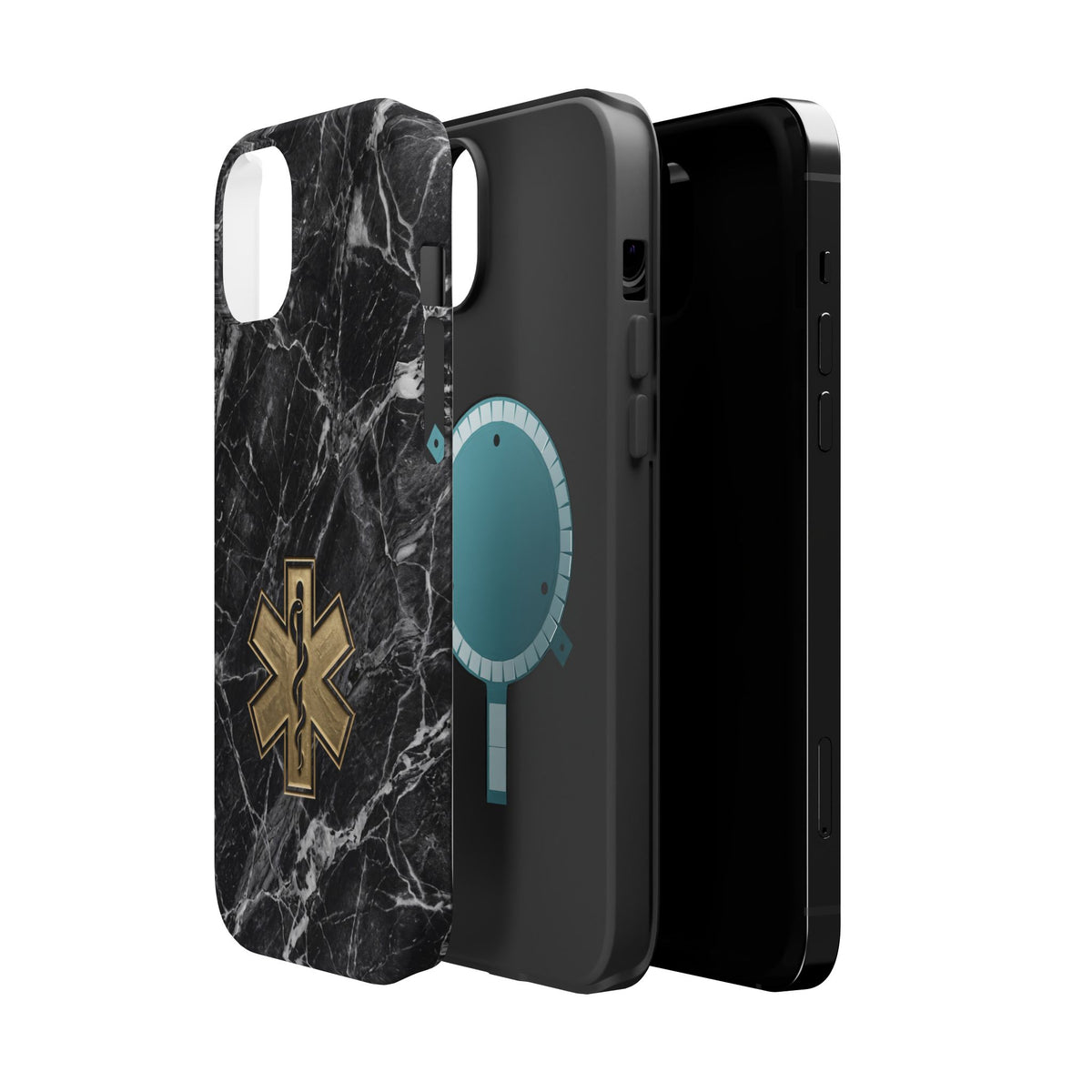 Paramedic/EMT Marble Phone Case — Magnetic Wireless Charging Cover