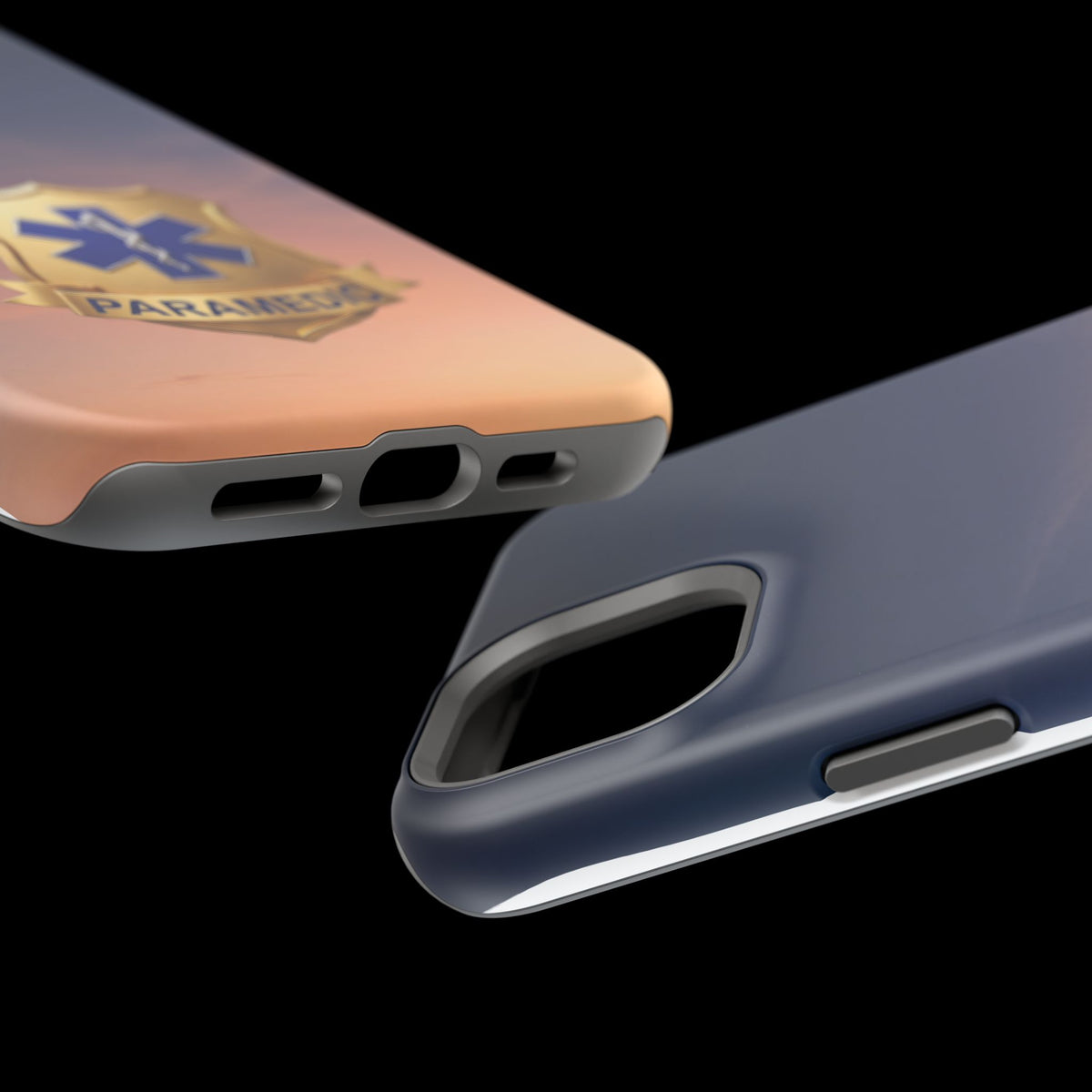 Gold Paramedic Badge Sunset Sky Phone Case — Magnetic Wireless Charging Cover