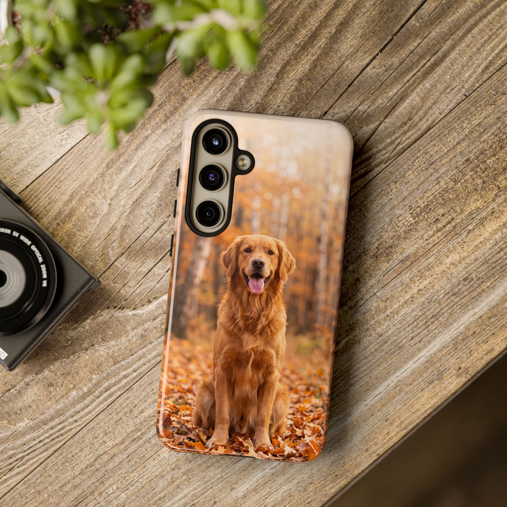 Golden Retriever Autumn Forest Phone Case | Happy Dog in Fall Foliage | Samsung & iPhone