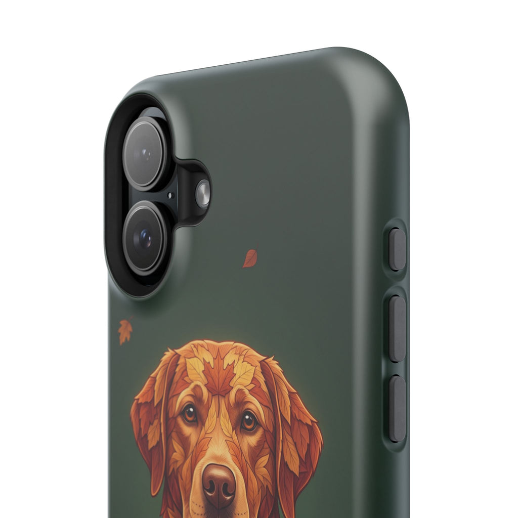 Autumn Leaves Labrador Phone Case — Tough Magnetic Case with Wireless Charging