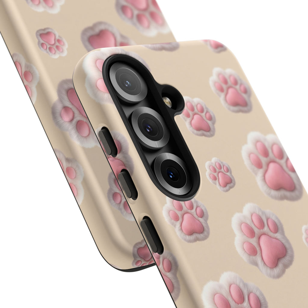 Golden Retriever Paw Print Phone Case | Cute Pink Paw Pattern for Dog Lovers | iPhone & Samsung