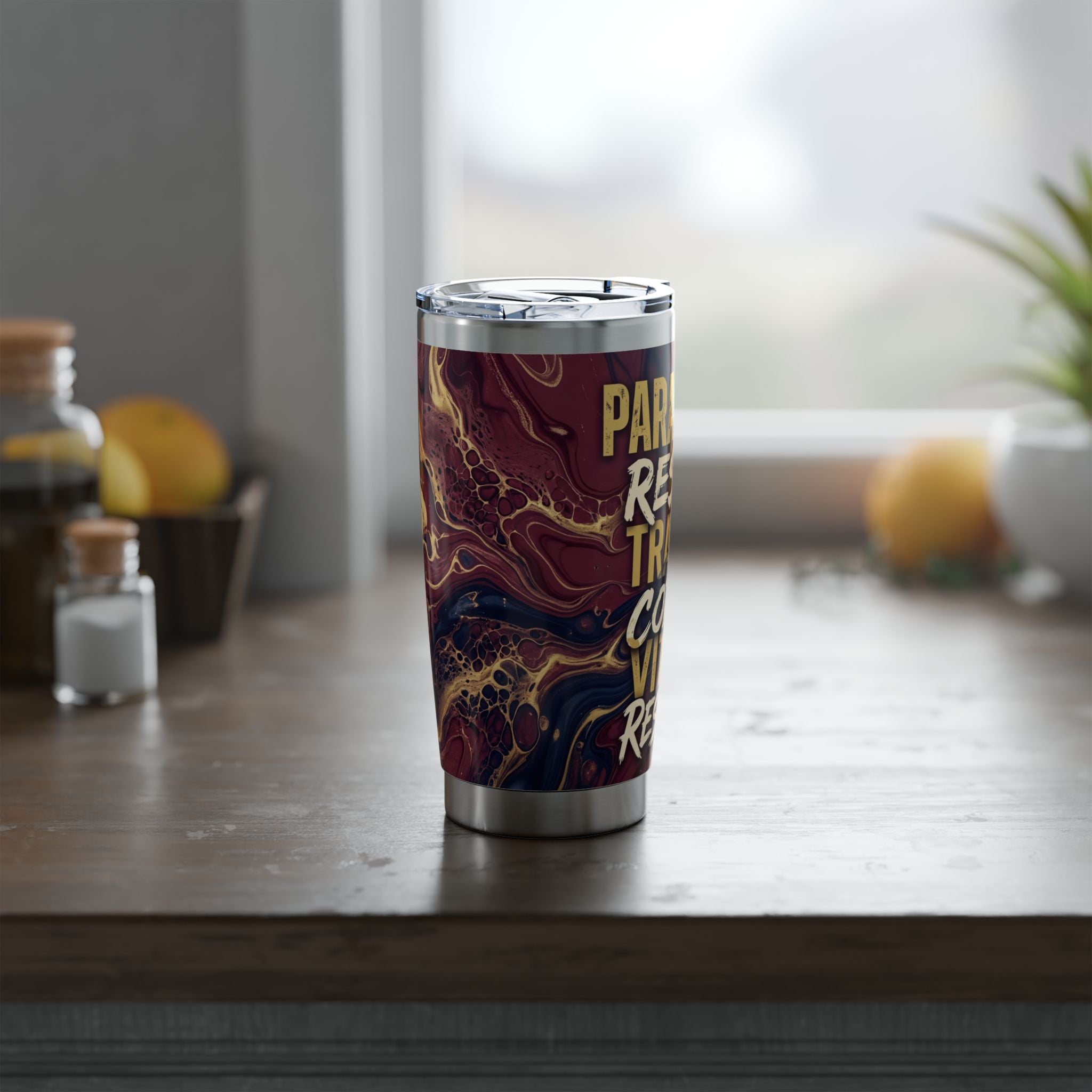 Paramedic/EMT 20oz Tumbler – Burgundy Marble Medical Terminology Design