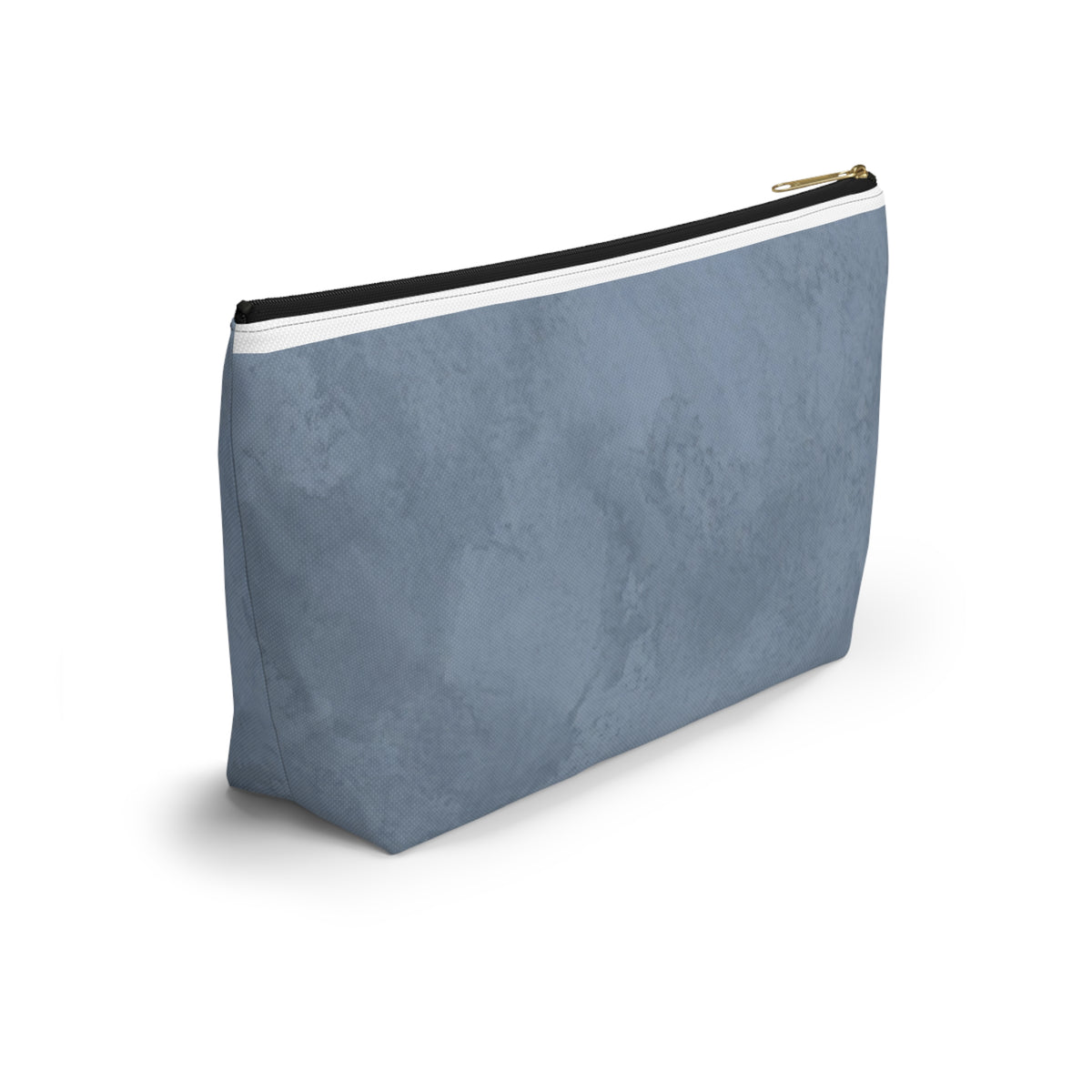 RN Floral Caduceus Dusty Blue Accessory Pouch — T-Bottom Zipper Bag