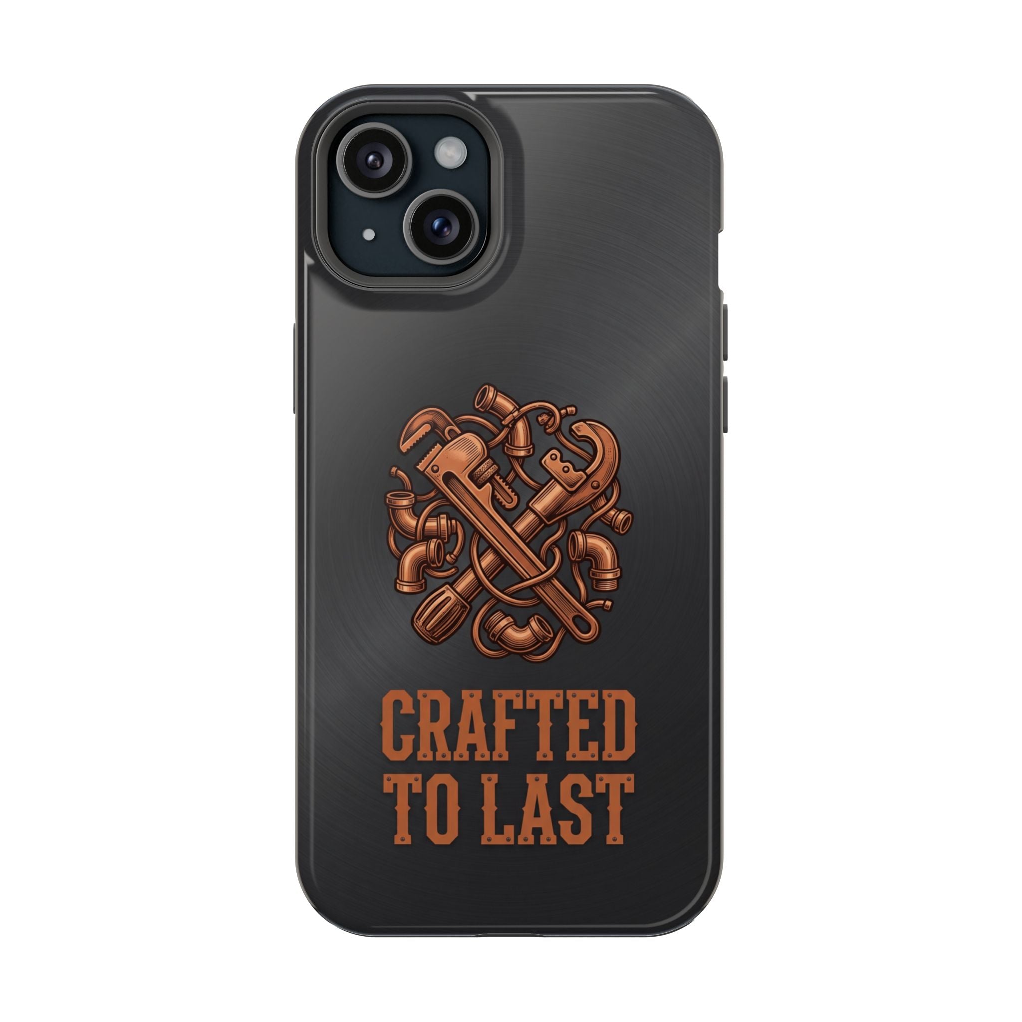 Crafted to Last Phone Case — Crossed Wrenches Wireless Charging Cover
