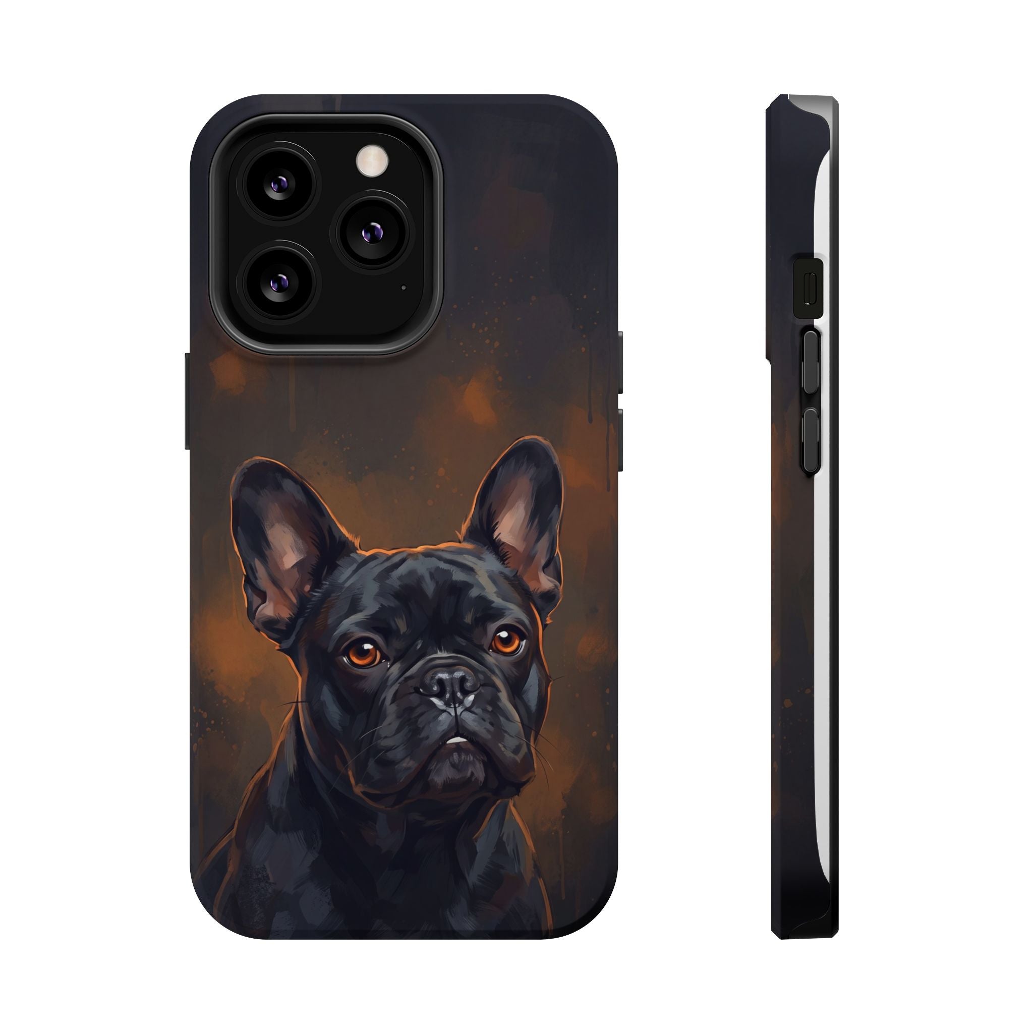French Bulldog Portrait Phone Case — Impact-Resistant Wireless Charging Cover