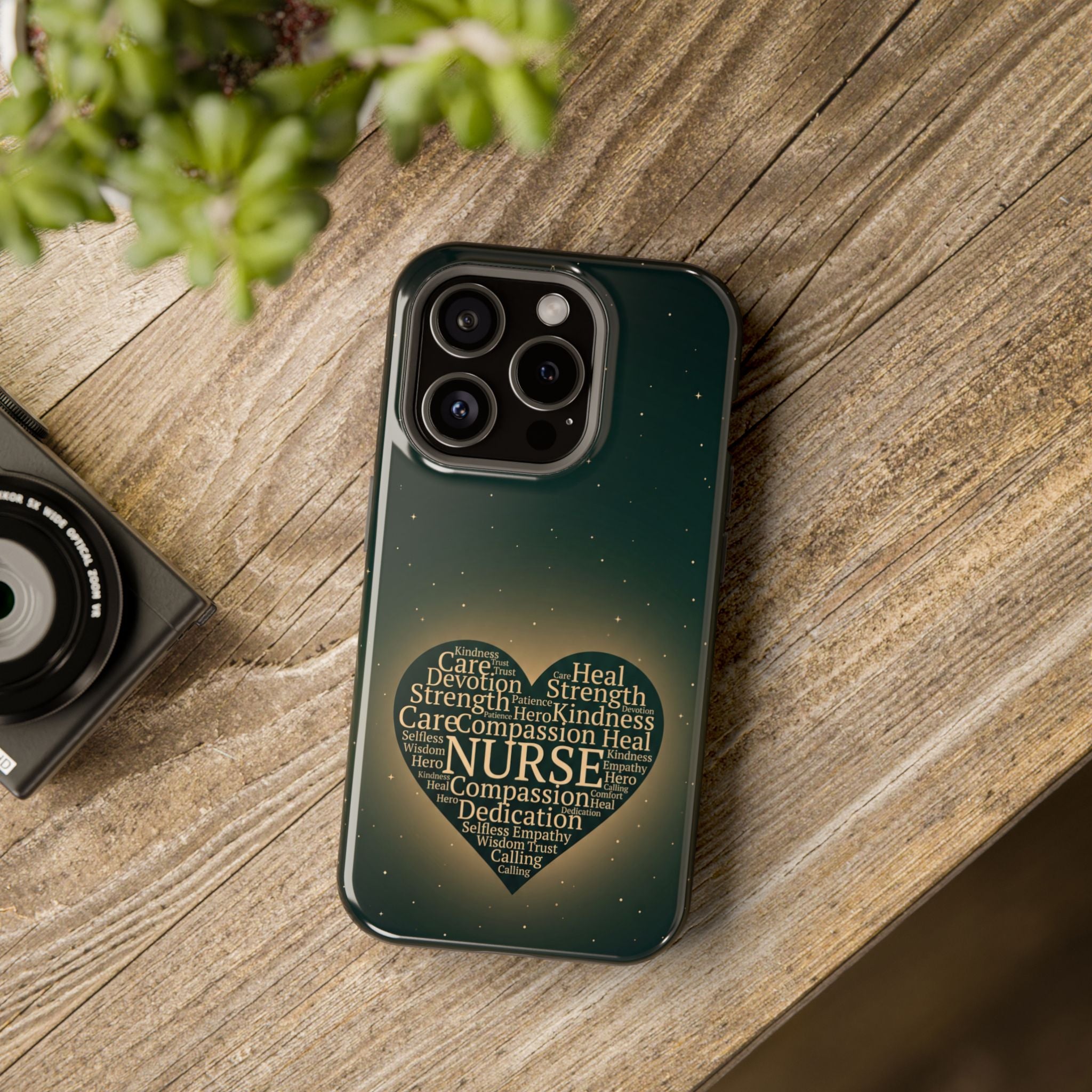 Nurse Heart Word and Art Phone Case — Impact-Resistant Wireless Charging Cover