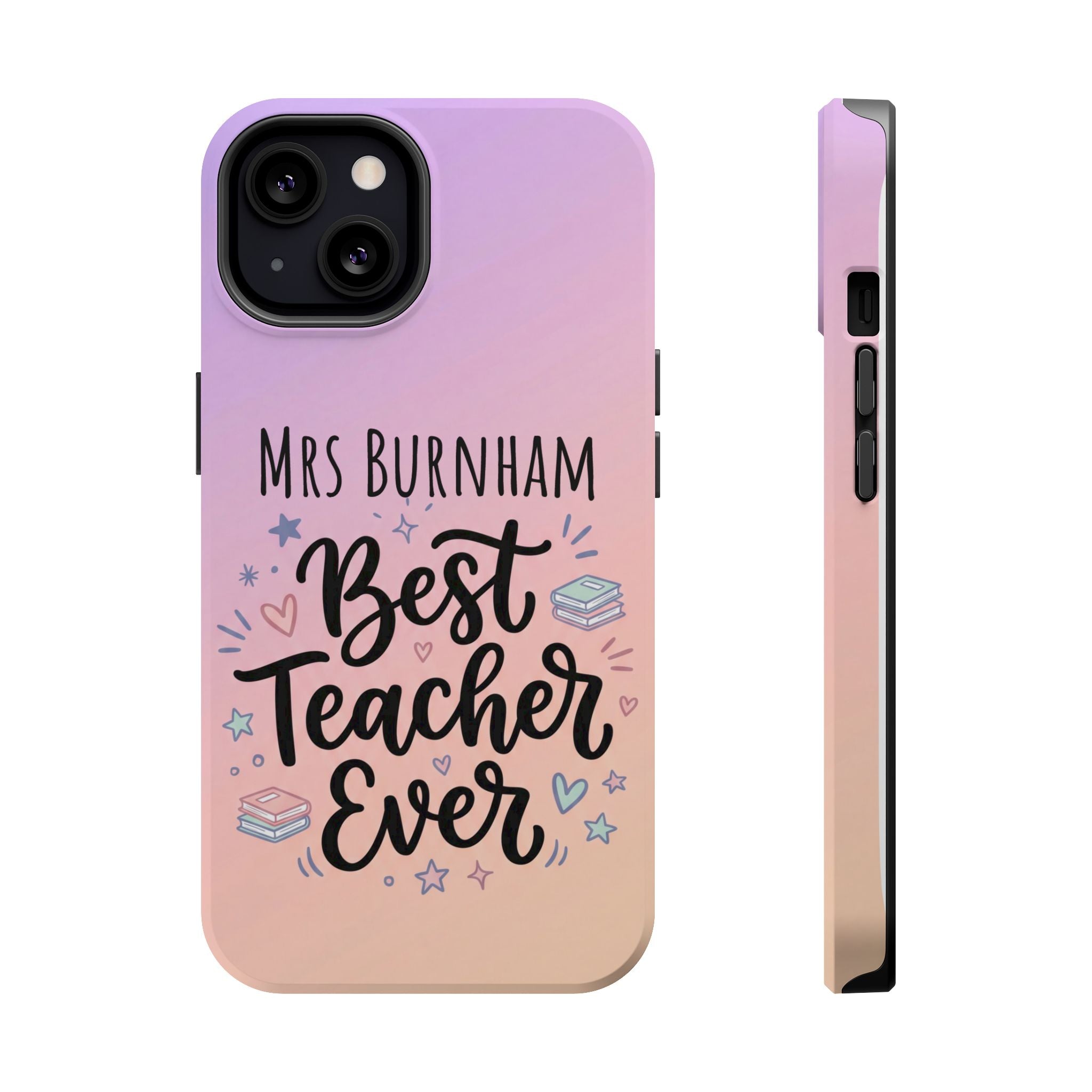 Best Teacher Ever Personalized Phone Case — Wireless Charging Cover