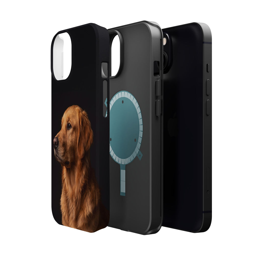 Golden Retriever Portrait Phone Case — Impact-Resistant Wireless Charging Cover