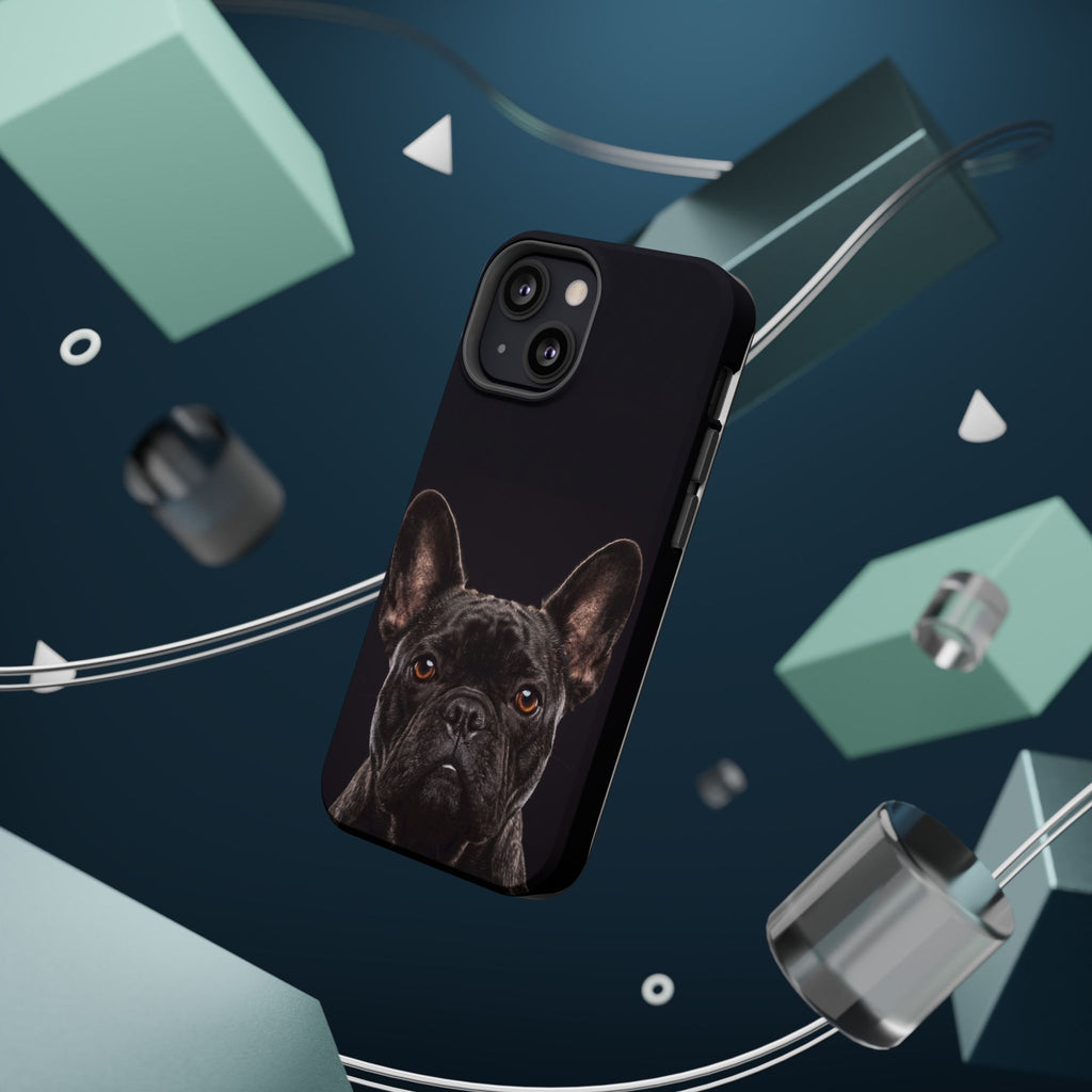 Black French Bulldog Phone Case — Impact-Resistant Wireless Charging Cover
