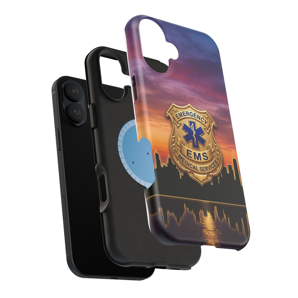 EMS Badge Sunset Skyline Phone Case — Magnetic Wireless Charging Cover