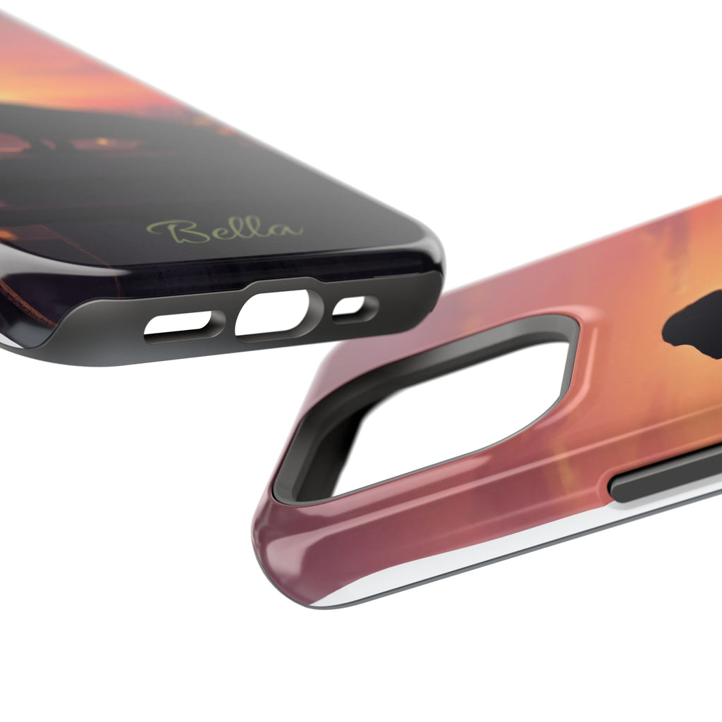 Personalized Dachshund Rooftop Sunset Phone Case — Wireless Charging Cover