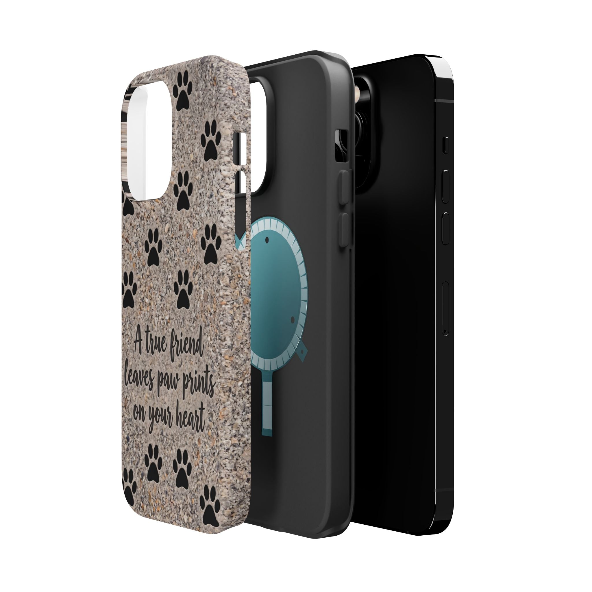 A True Friend Leaves Paw Prints Phone Case — Impact-Resistant Wireless Charging Cover