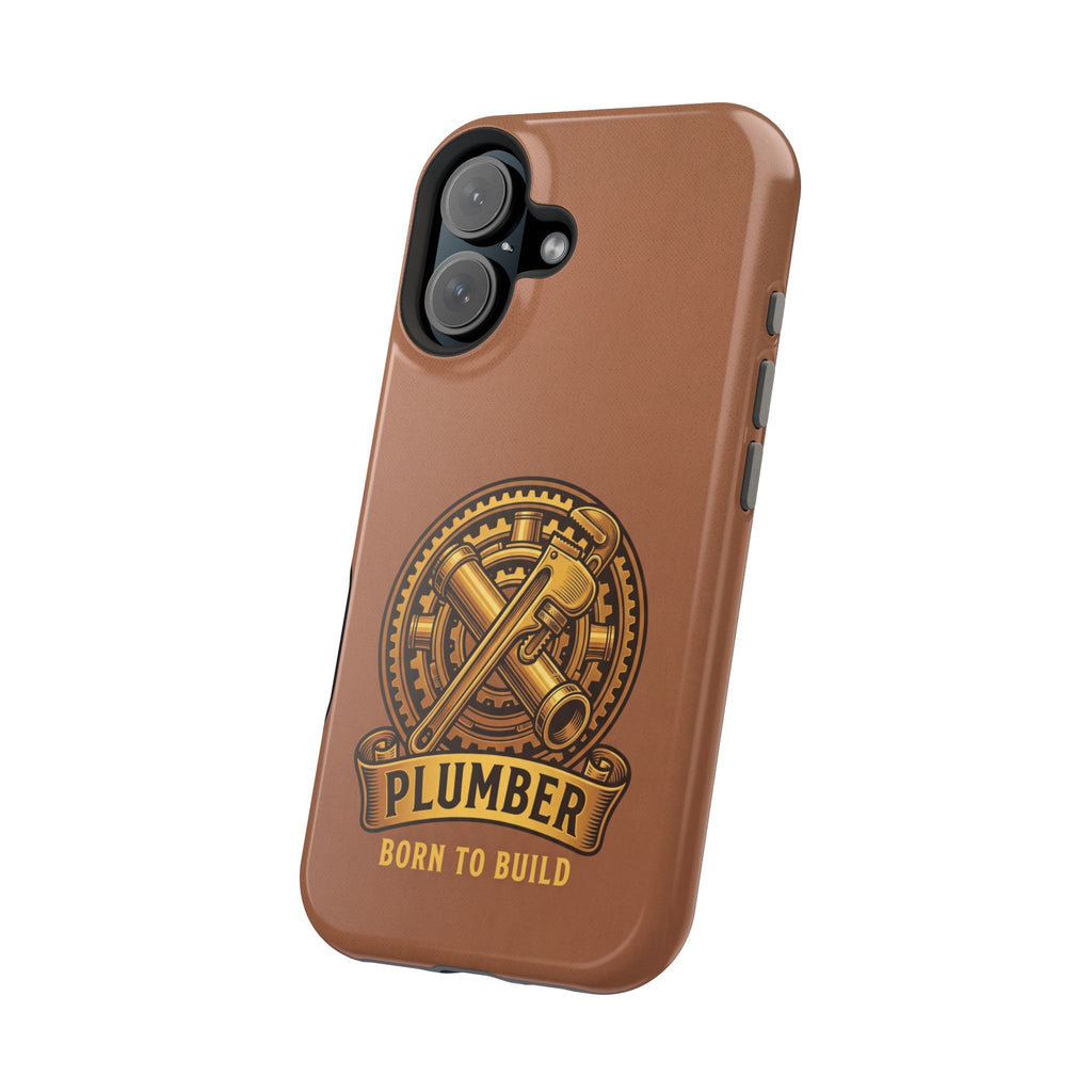 Plumber Born to Build Phone Case — Badge Wireless Charging Cover