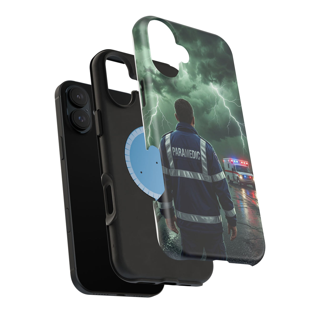 Paramedic Green Storm Phone Case — Magnetic Wireless Charging Cover