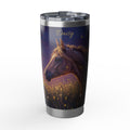 Horse Personalized Tumbler | Twilight Firefly Meadow Art — 20 oz Stainless Travel Mug