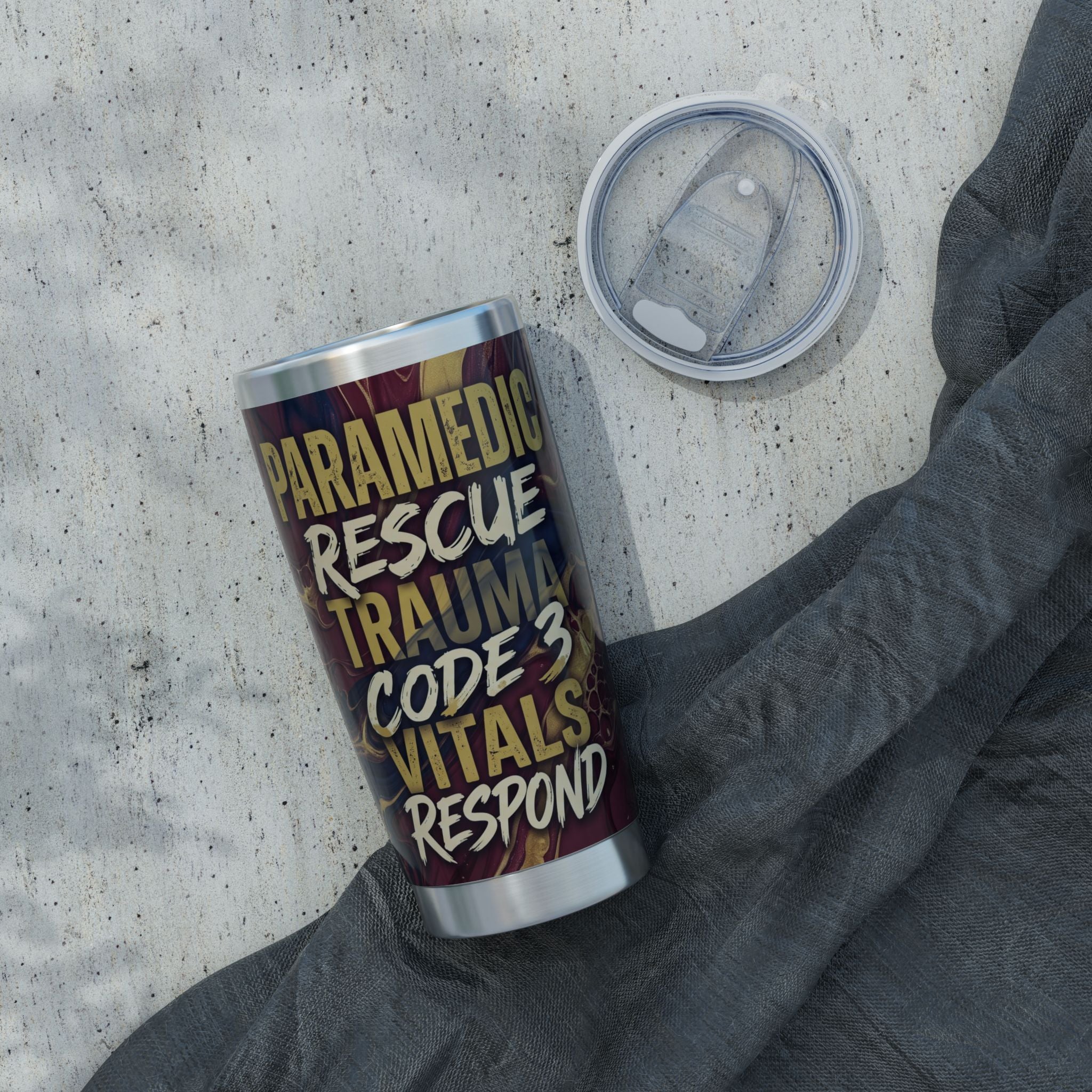 Paramedic/EMT 20oz Tumbler – Burgundy Marble Medical Terminology Design