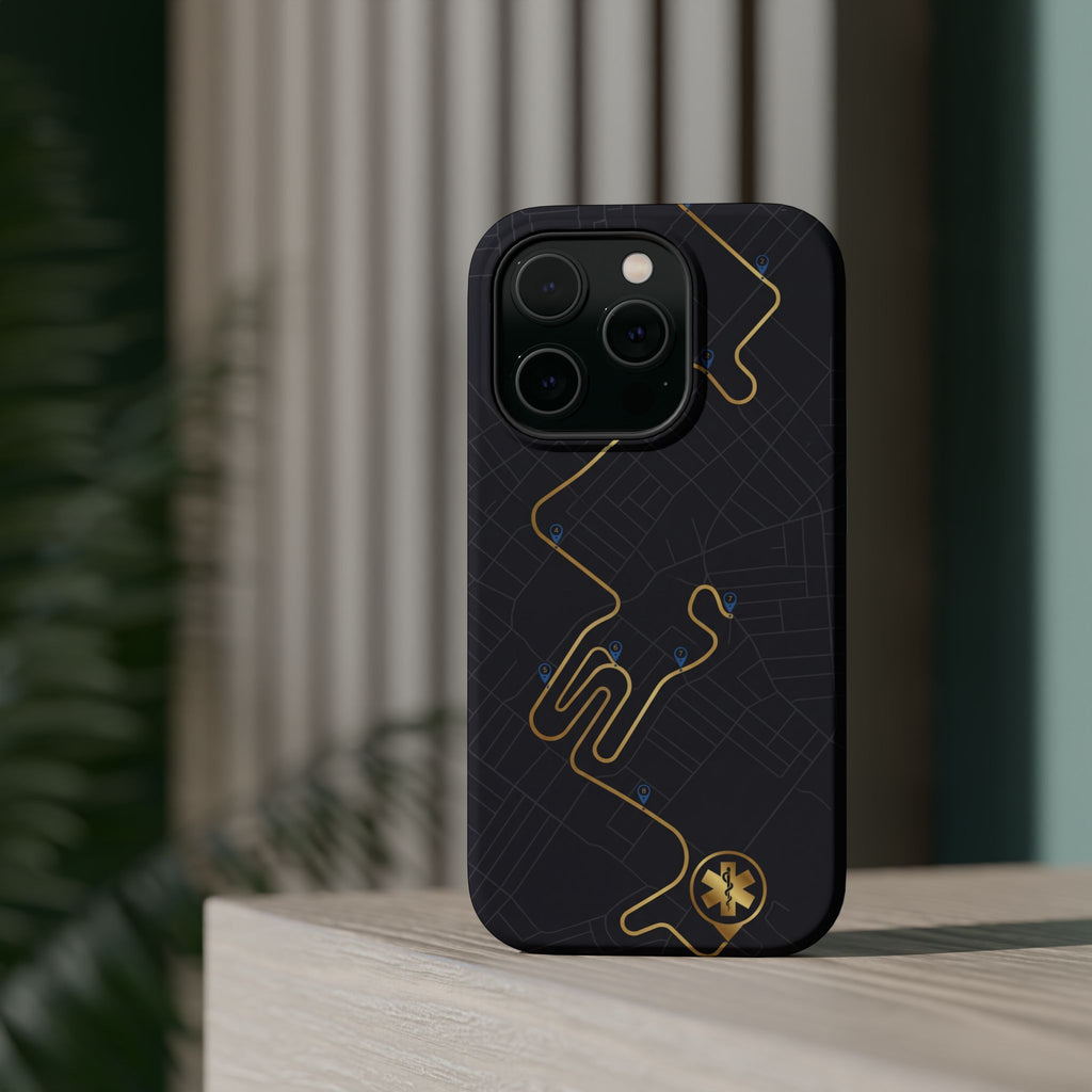 Paramedic/EMT Route Line Phone Case — Magnetic Wireless Charging Cover