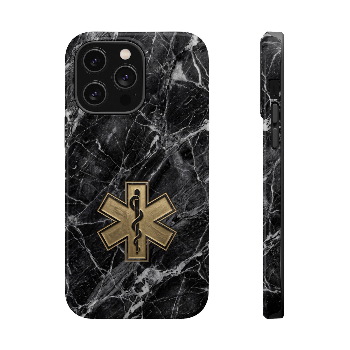 Paramedic/EMT Marble Phone Case — Magnetic Wireless Charging Cover
