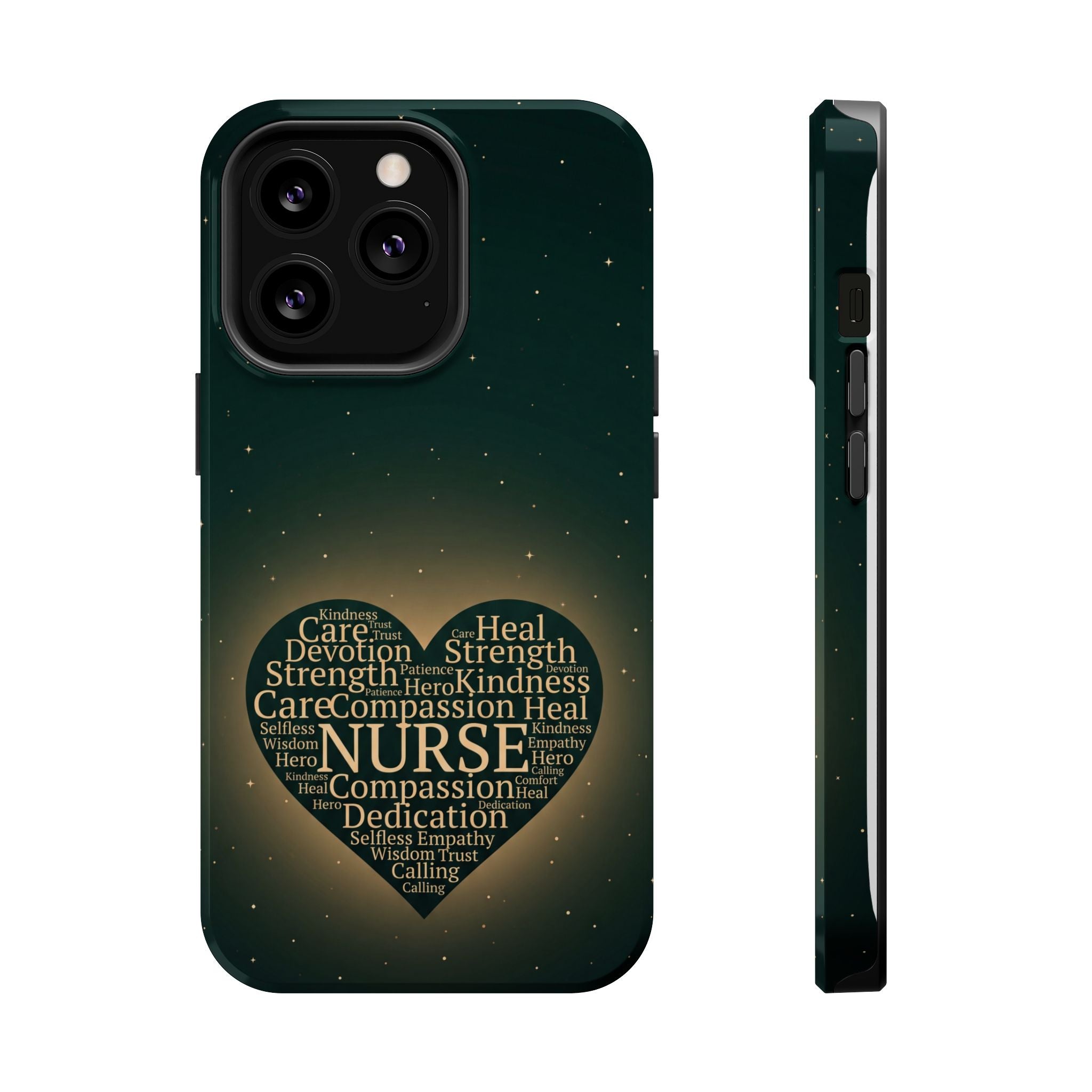 Nurse Heart Word and Art Phone Case — Impact-Resistant Wireless Charging Cover