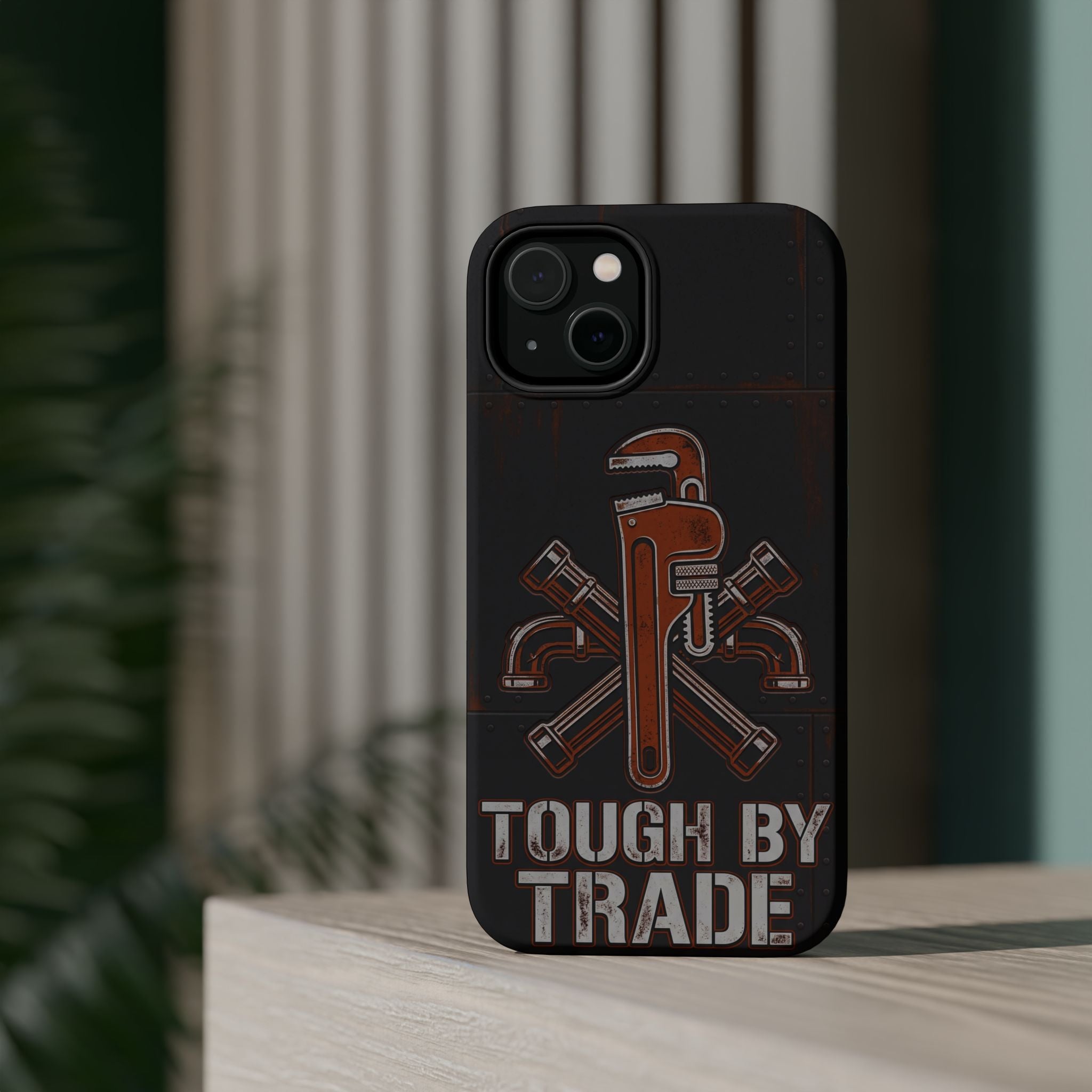 Tough By Trade Phone Case — Crossed Wrenches Wireless Charging Cover