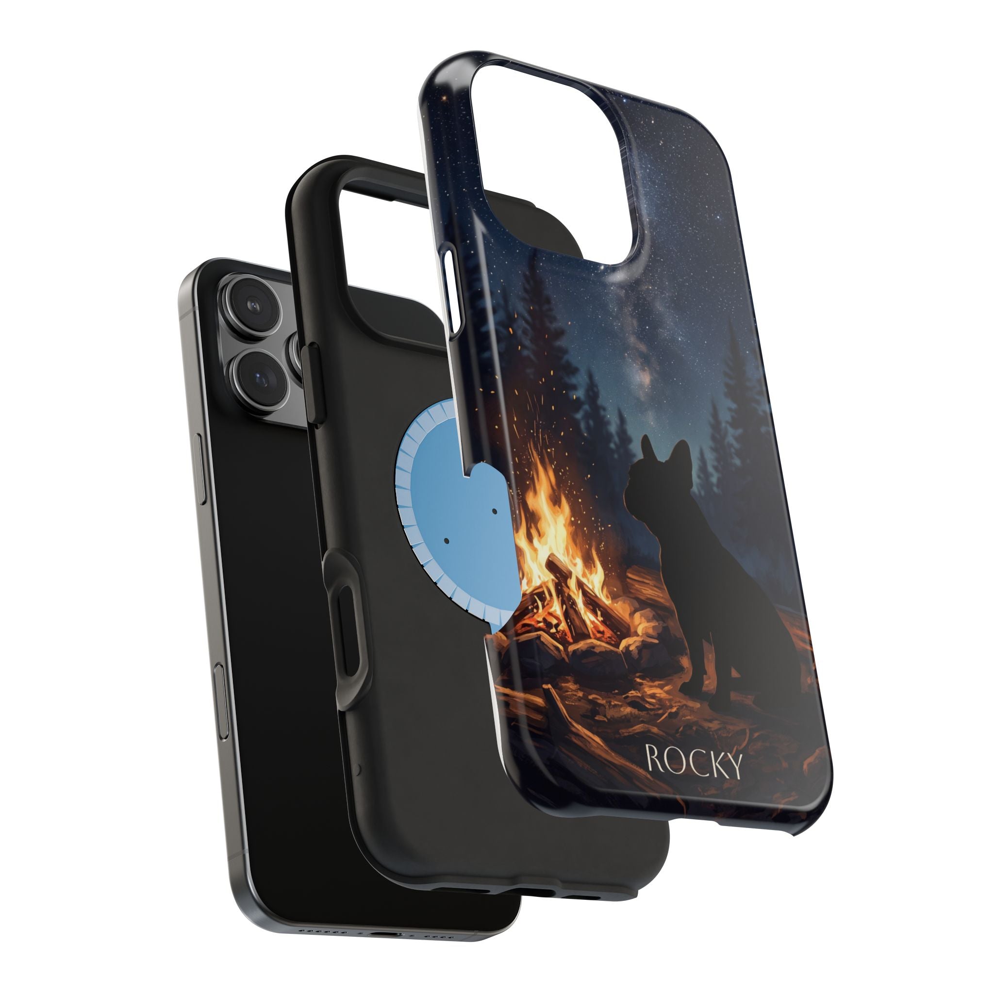 Personalized French Bulldog Campfire Phone Case — Wireless Charging Cover