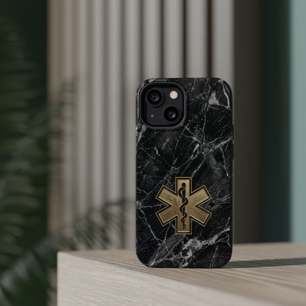 Paramedic/EMT Marble Phone Case — Magnetic Wireless Charging Cover