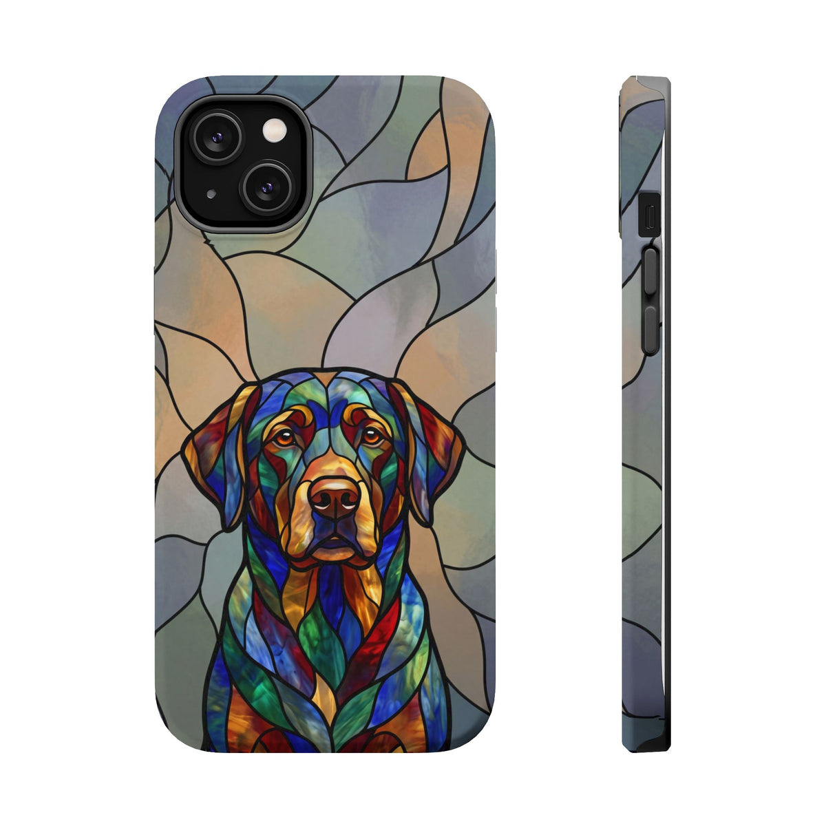 Stained Glass Labrador Phone Case — Tough Magnetic Case with Wireless Charging