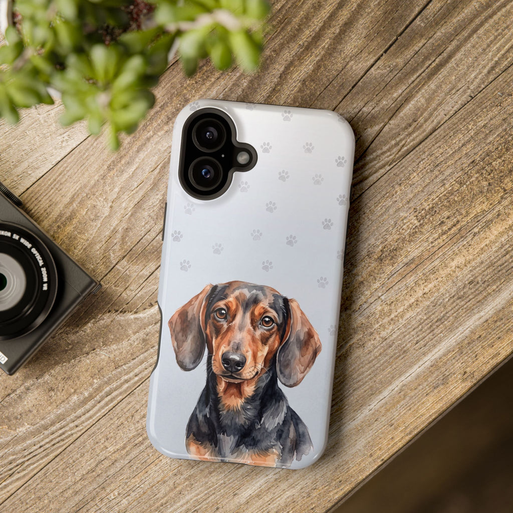 Dachshund Watercolor Portrait Phone Case | Elegant Sausage Dog Art Print | iPhone & Samsung