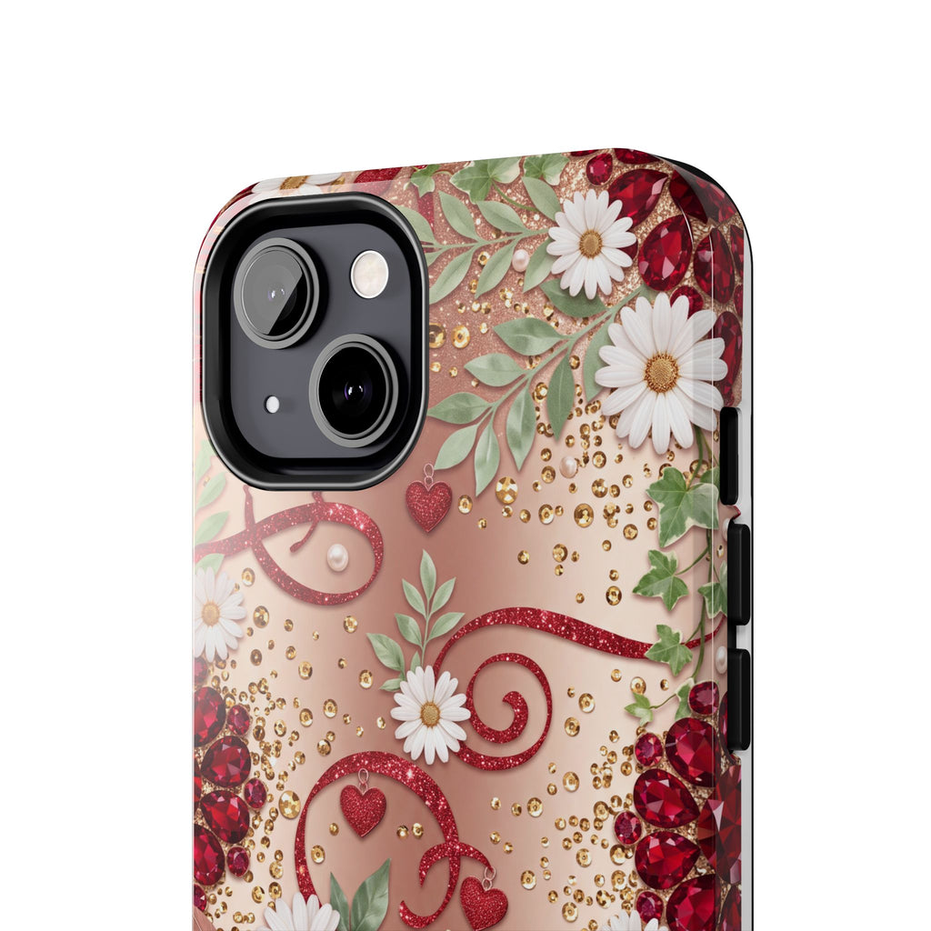 Personalized Teacher Phone Case — Custom Name and Message - Floral Jeweled Design