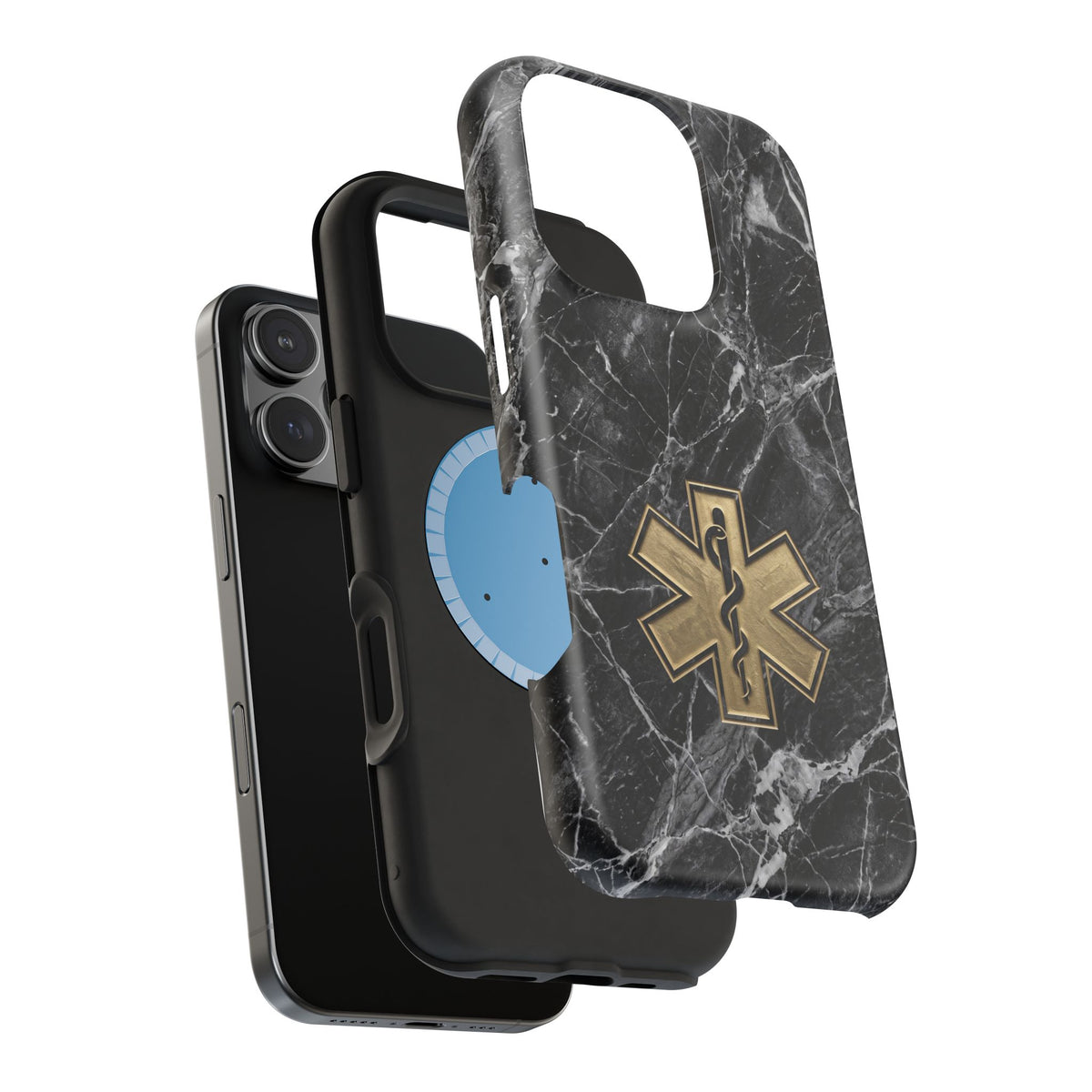 Paramedic/EMT Marble Phone Case — Magnetic Wireless Charging Cover