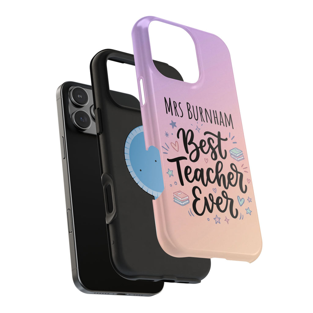 Best Teacher Ever Personalized Phone Case — Wireless Charging Cover