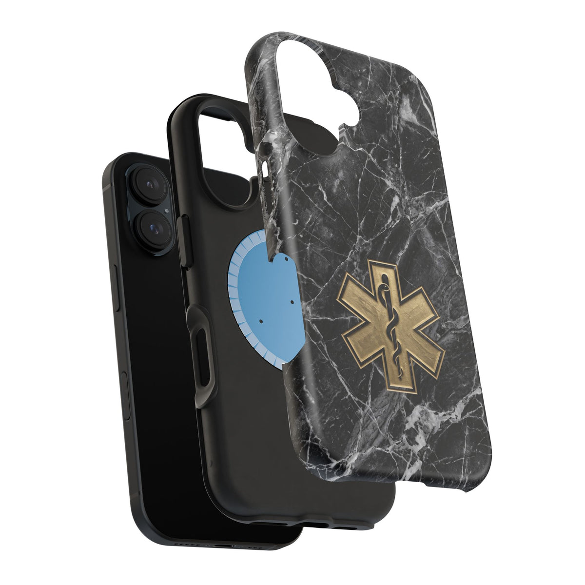Paramedic/EMT Marble Phone Case — Magnetic Wireless Charging Cover