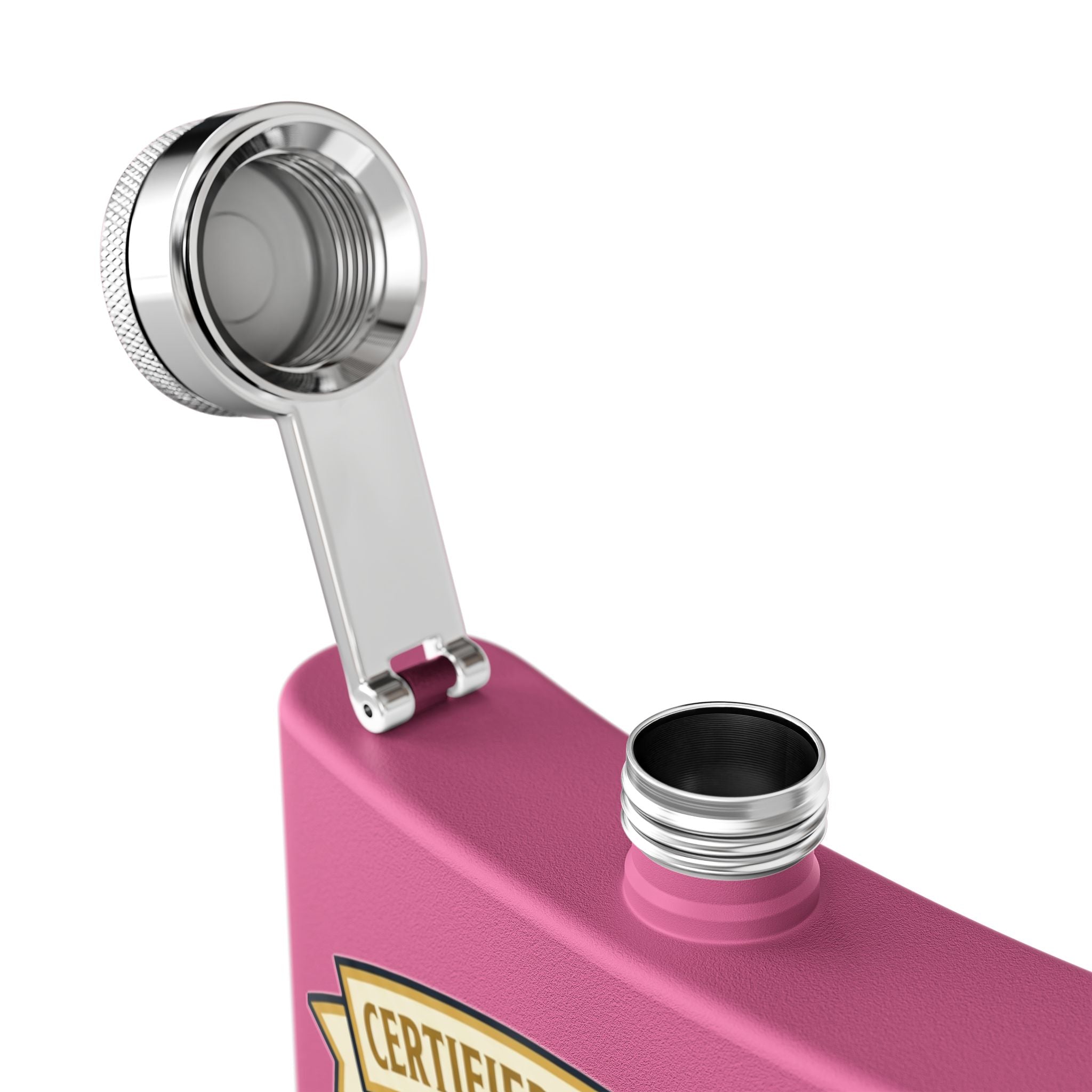 Flask — "Certified Journeyman: Powering Through" 6oz Stainless Steel Hip Flask