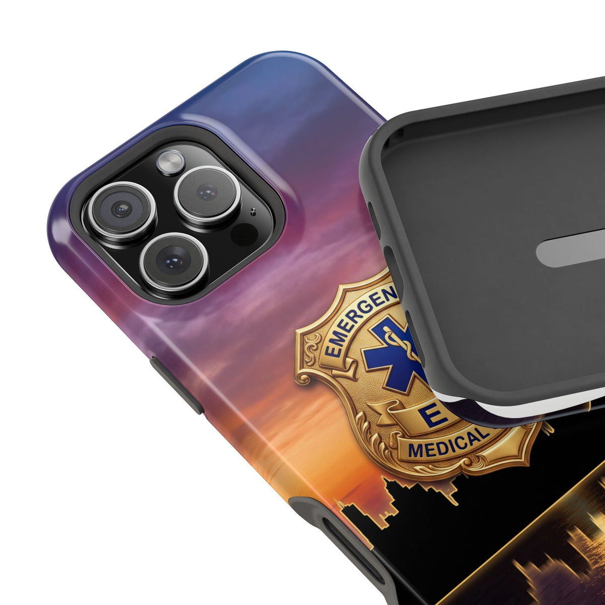 EMS Badge Sunset Skyline Phone Case — Magnetic Wireless Charging Cover