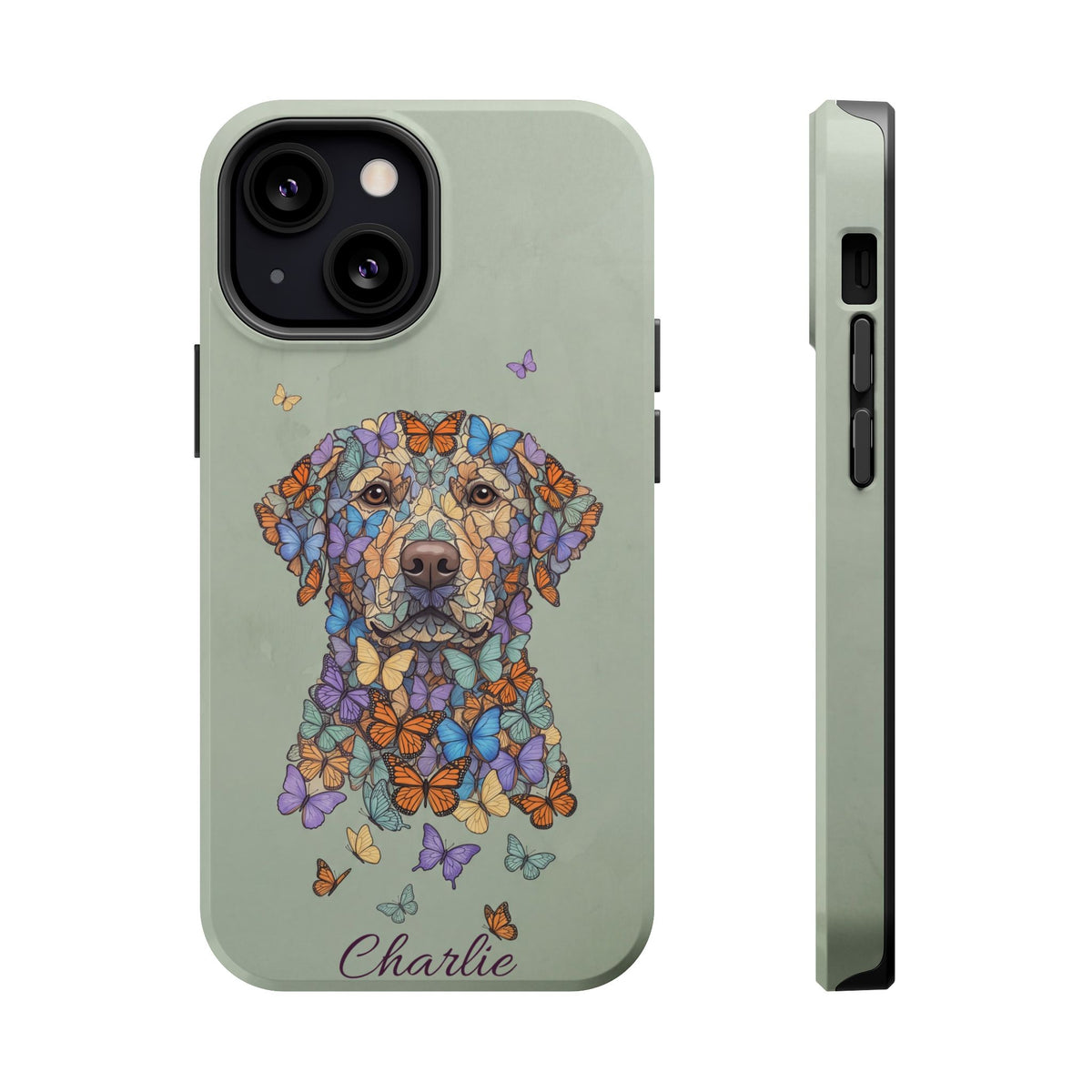 Personalized Butterfly Labrador Phone Case — Tough Magnetic Case with Wireless Charging