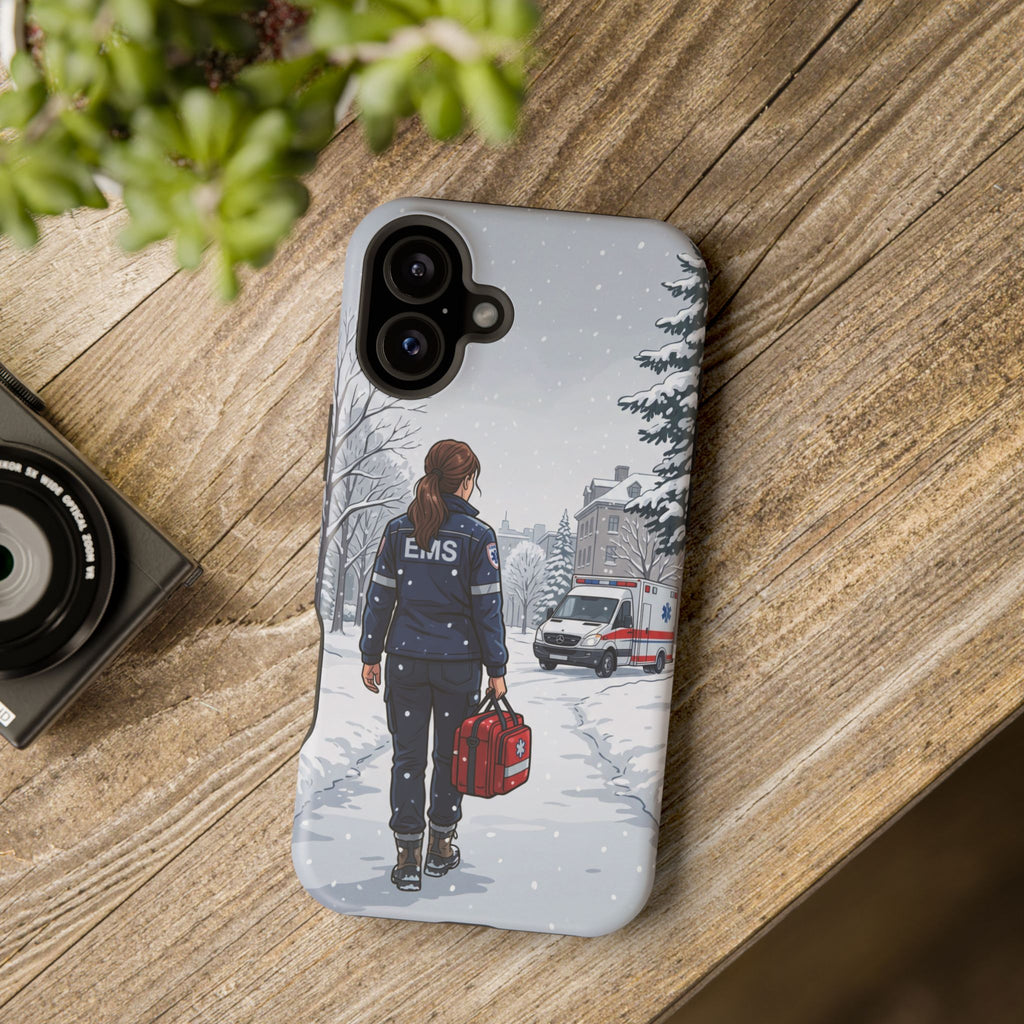 Paramedic/EMT Winter Phone Case — Magnetic Wireless Charging Cover